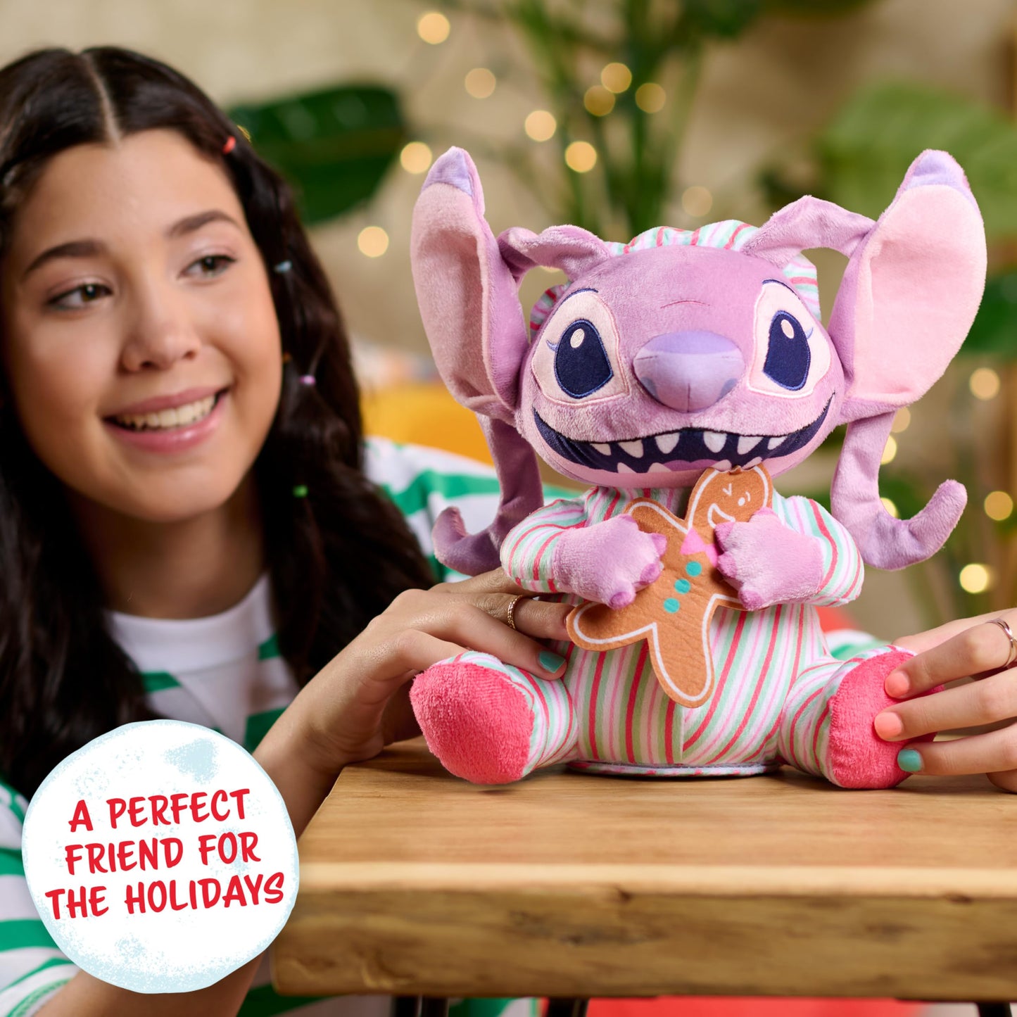 Stitch Holiday Feature Plush - Angel, Kids Toys for Ages 3 Up, Gifts and Presents