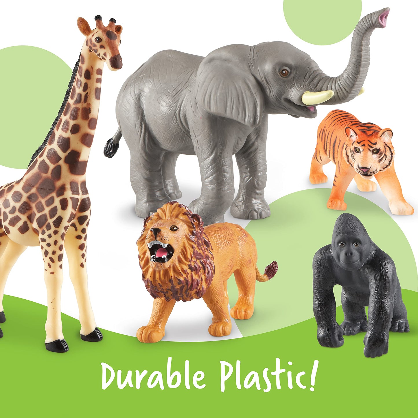 Learning Resources LER0693 Jumbo Jungle Animals, Multicolored