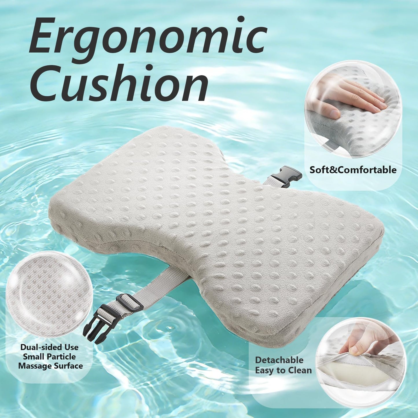 Foot Rest Under Desk, Under Desk Footrest, Foot Stool for Couch, Office Home, Gaming, 4-in-1 Bamboo Desk Foot Rest with 6 Adjustable Heights & Massage Cushion & Relieve Pressure on Legs, Waist & Back