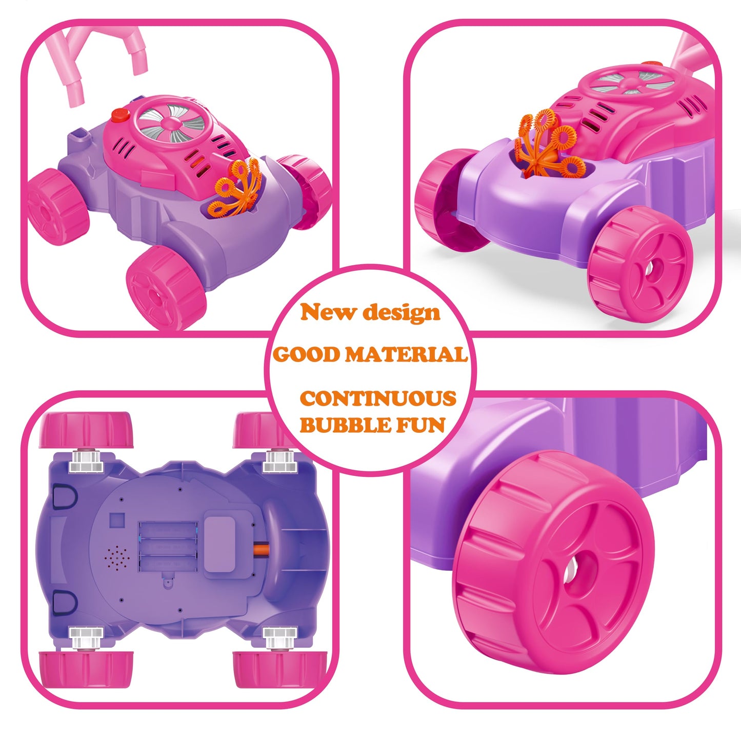 YSTXNLEHUI Bubble Lawn Mower for 3 Year Old Boys, Bubble Blower Machine for 3+ Year Old, Summer Kids Toy Toys, Push Toys for Toddlers