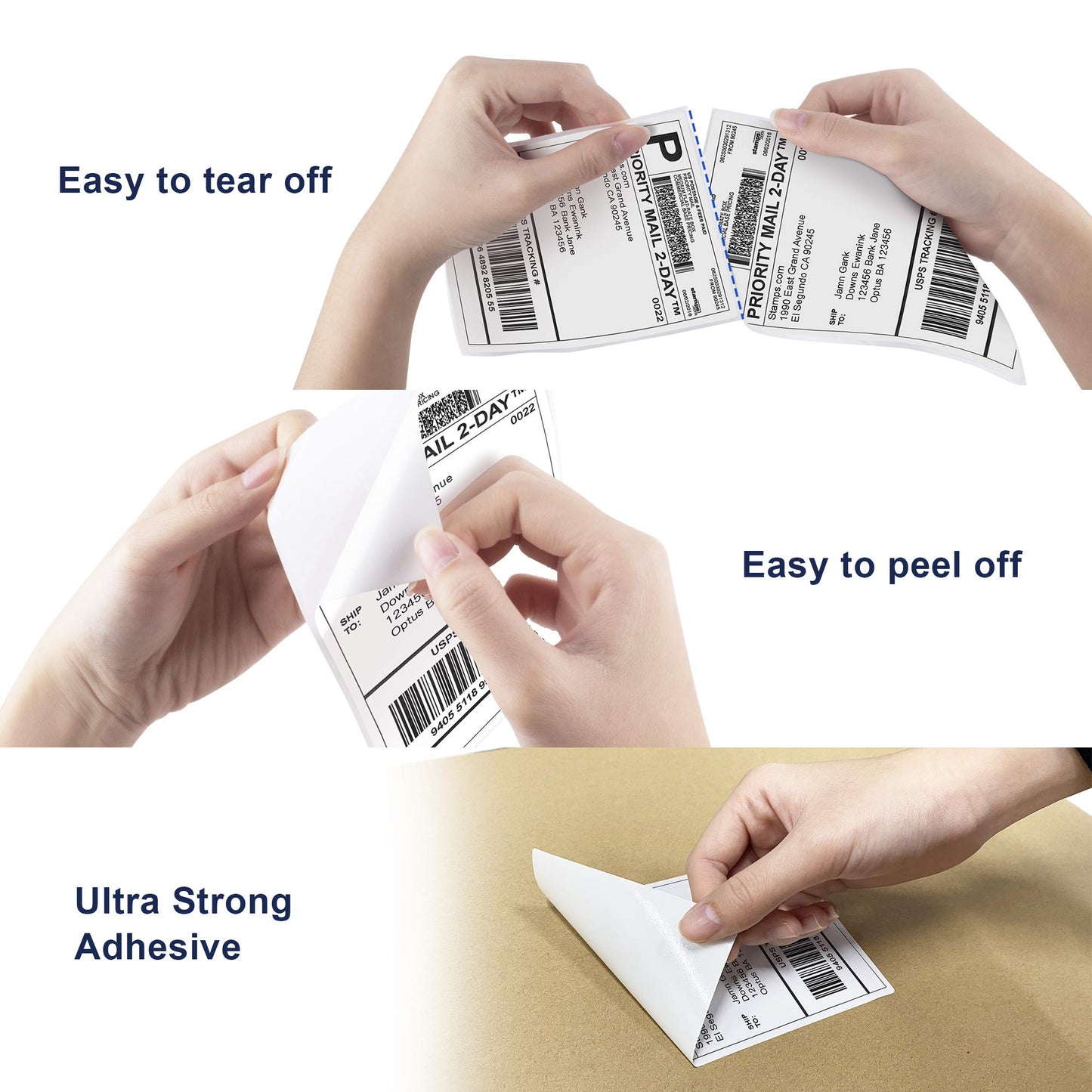 POLONO Genuine 4" x 6" Direct Thermal Shipping Label, Thermal Label (Pack of 1000), Perforated Fanfold Labels Compatible with POLONO PL60 and PL70E Label Printer, BPA & BPS Free, Commercial Grade