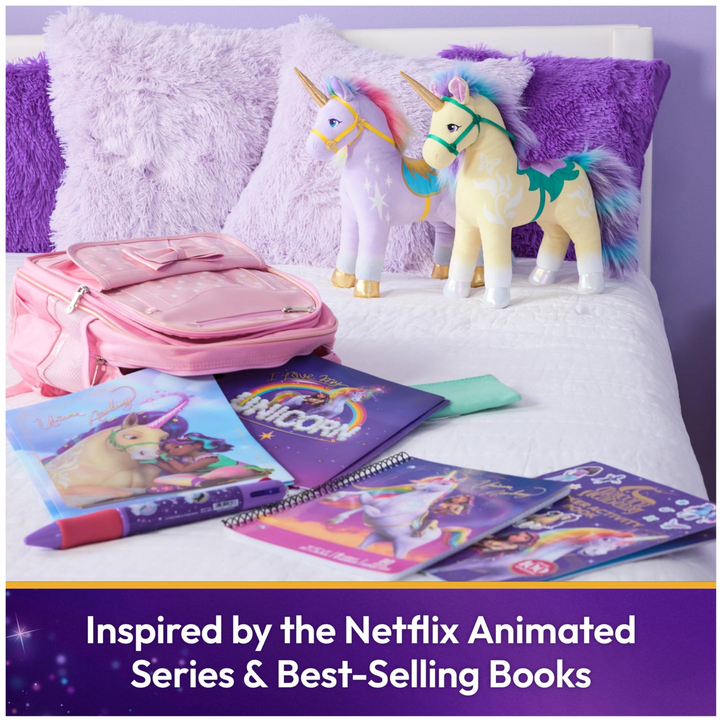 Unicorn Academy Official Leaf Plush Toy, Unicorn Stuffed Animal, Toys for Girls Ages 1 & Up, Yellow, 15”