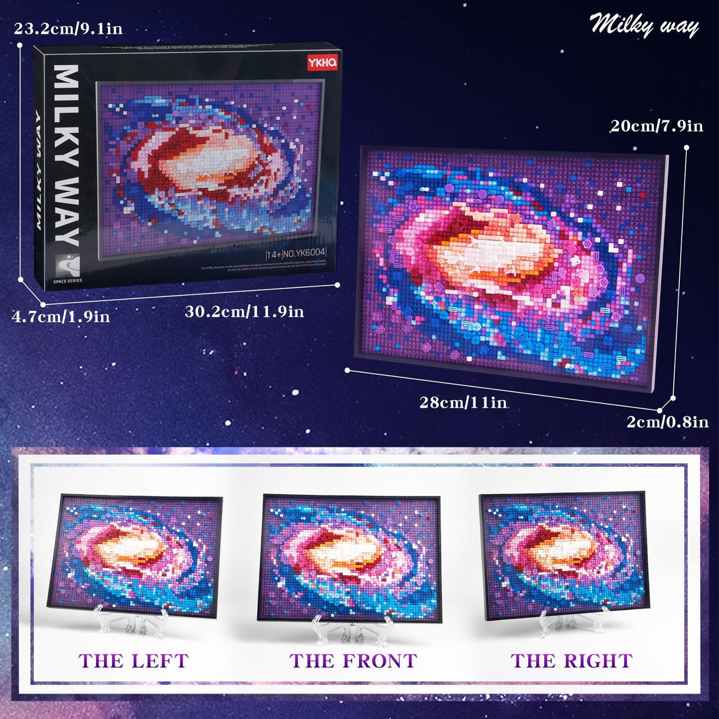 STMIGAIBLOCKS The Milky Way Galaxy Micro Mini Building Kit Wall Art,Unique Universe Galaxy DIY Decor,Creative Display Collection Gift for 14+ Kids and Adults