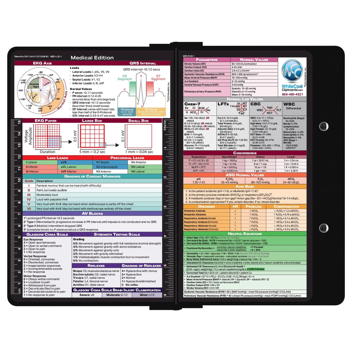 Whitecoat MedInfo Clipboard Medical Edition Black