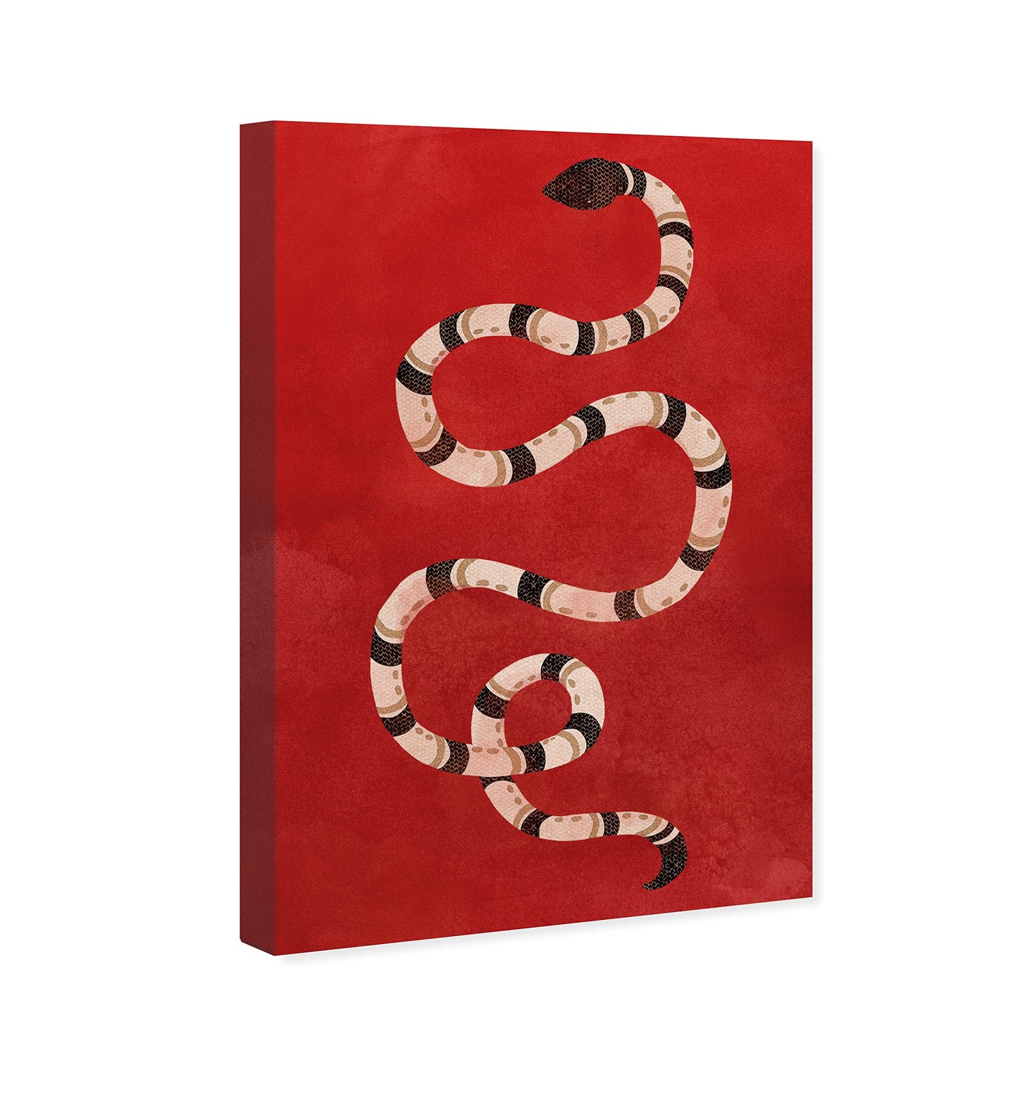 Wynwood Studio Animals Wall Art Canvas Prints 'Crimson Snake' Home Décor, 24 in x 36 in, Red, Black