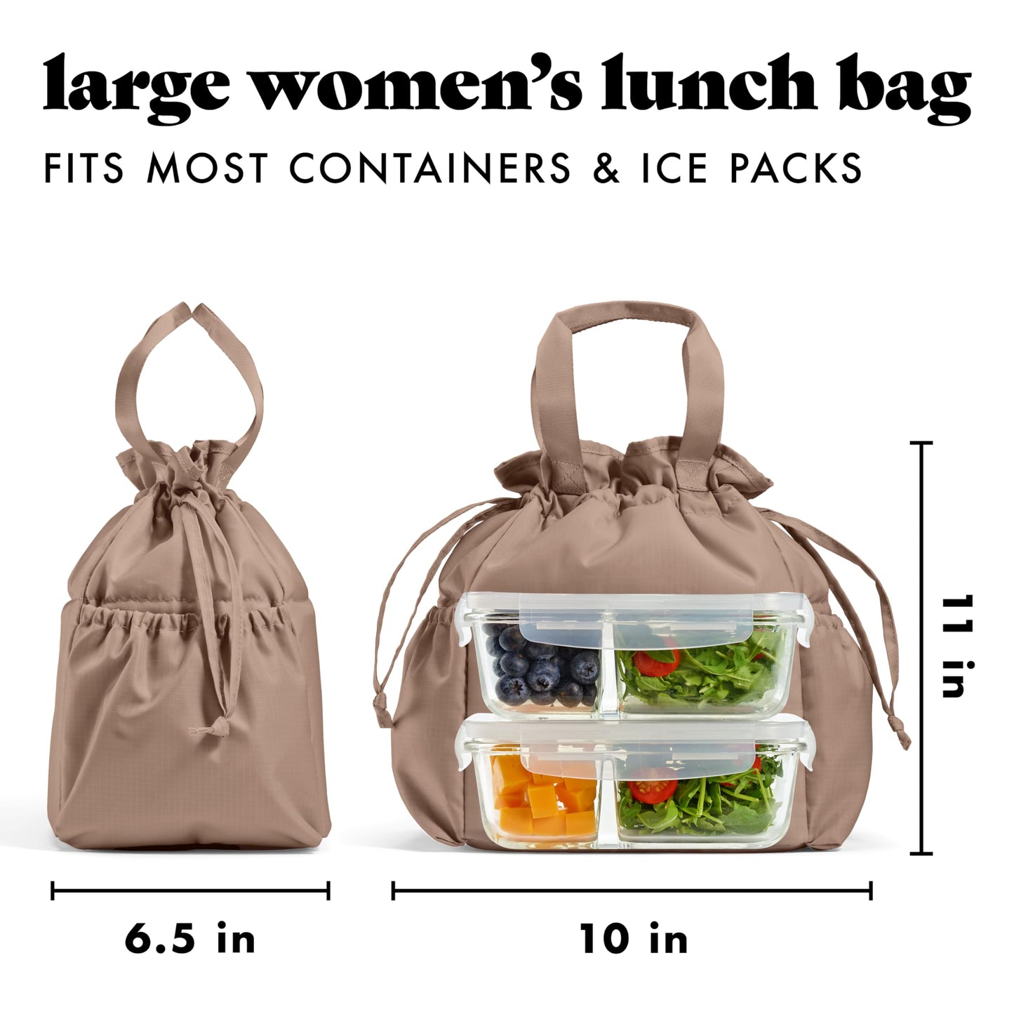 Fit & Fresh Cromwell Cinch Lunch Bag for Women | Insulated Lunch Box with Containers