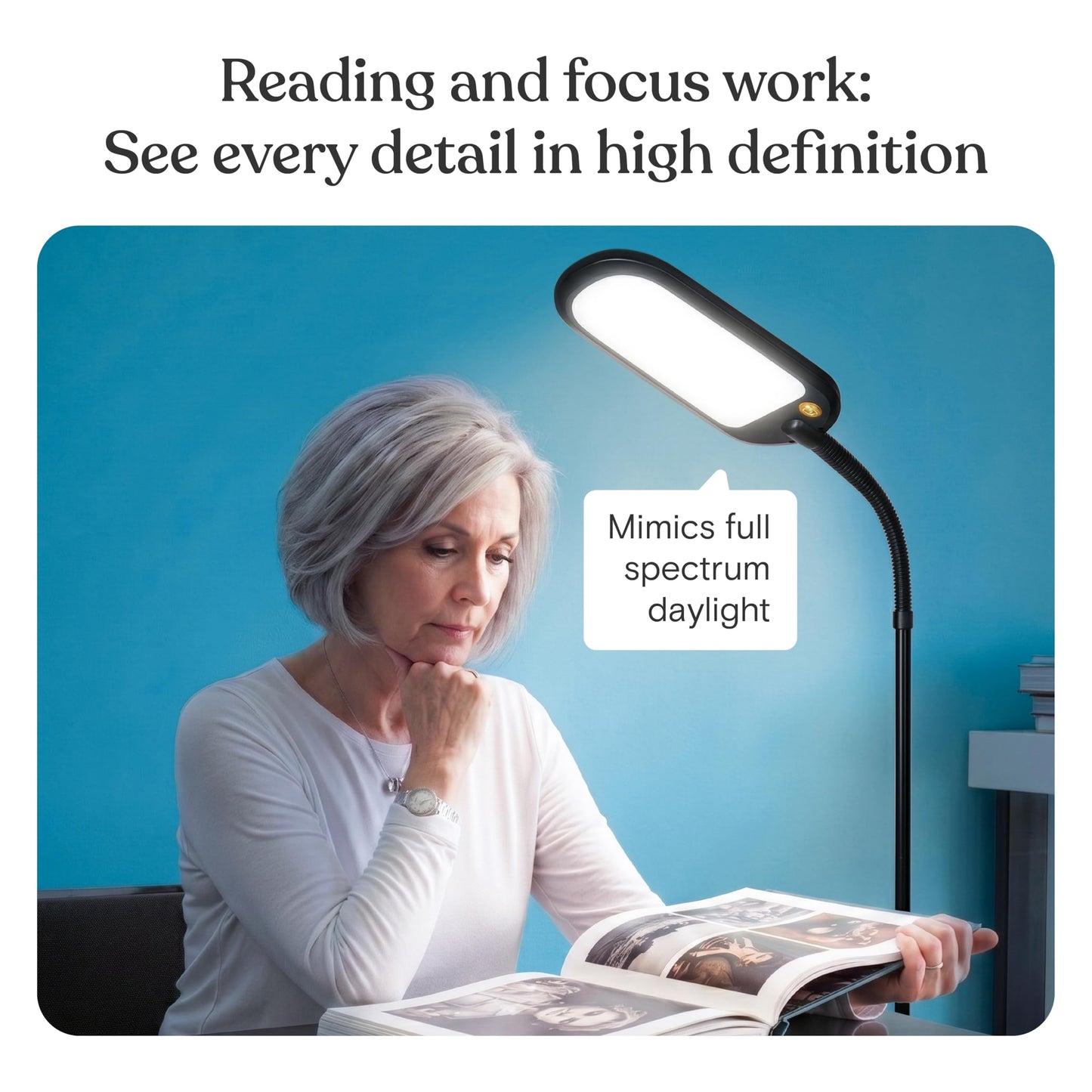 Brightech Litespan Slim LED Floor Reading Lamp - Tall with Adjustable Gooseneck, Dimmable for Living Rooms, Offices & Bedrooms - Black