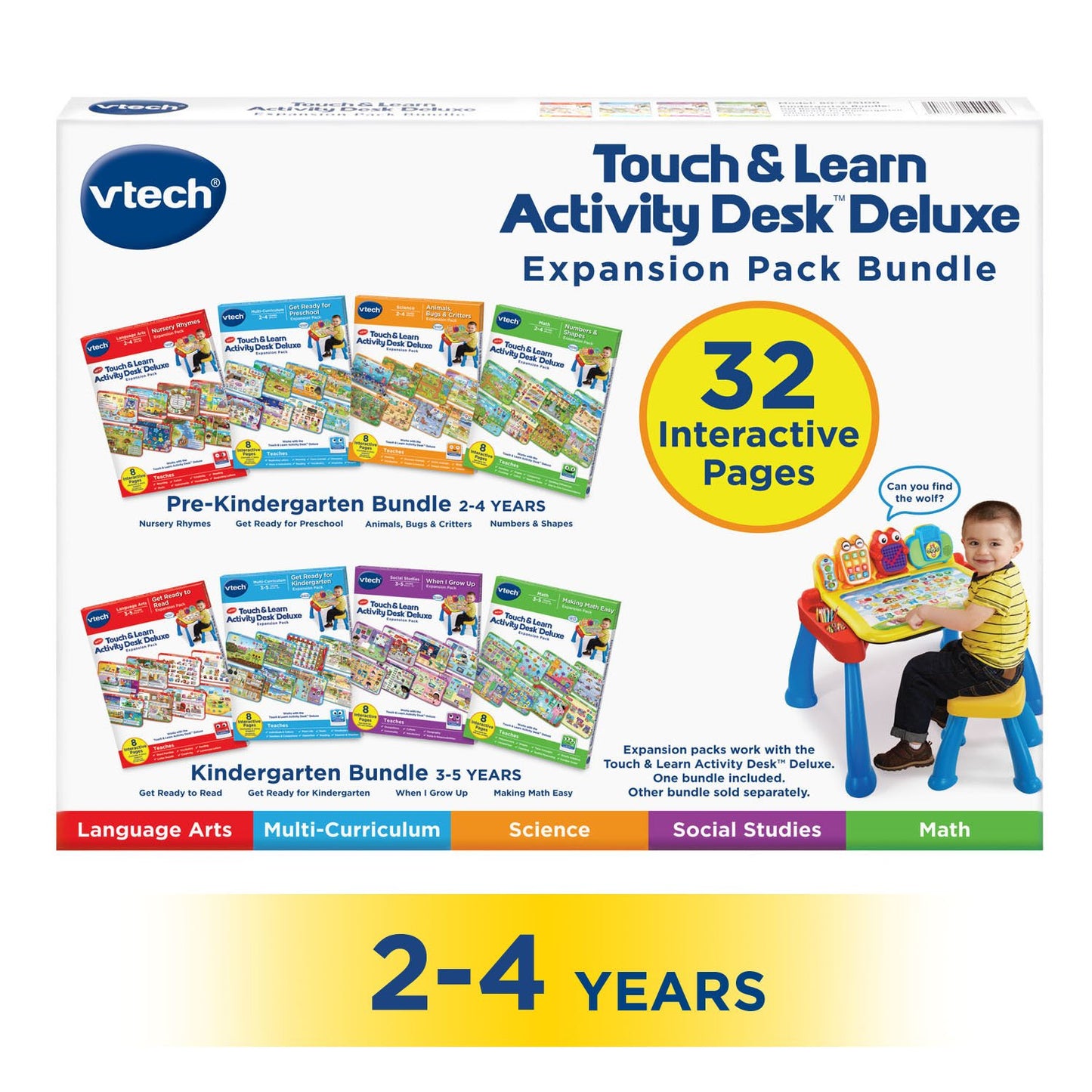 VTech Touch and Learn Activity Desk Deluxe 4-in-1 Preschool Bundle Expansion Pack I for Age 2-4