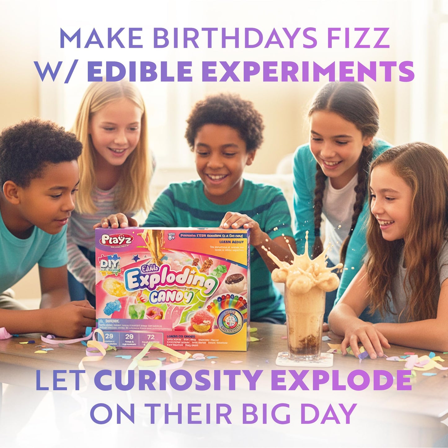 Playz STEM Chemistry Kit - Explosive Edible Experiments - Learn Science Fun for Boys and Girls Ages 8-13