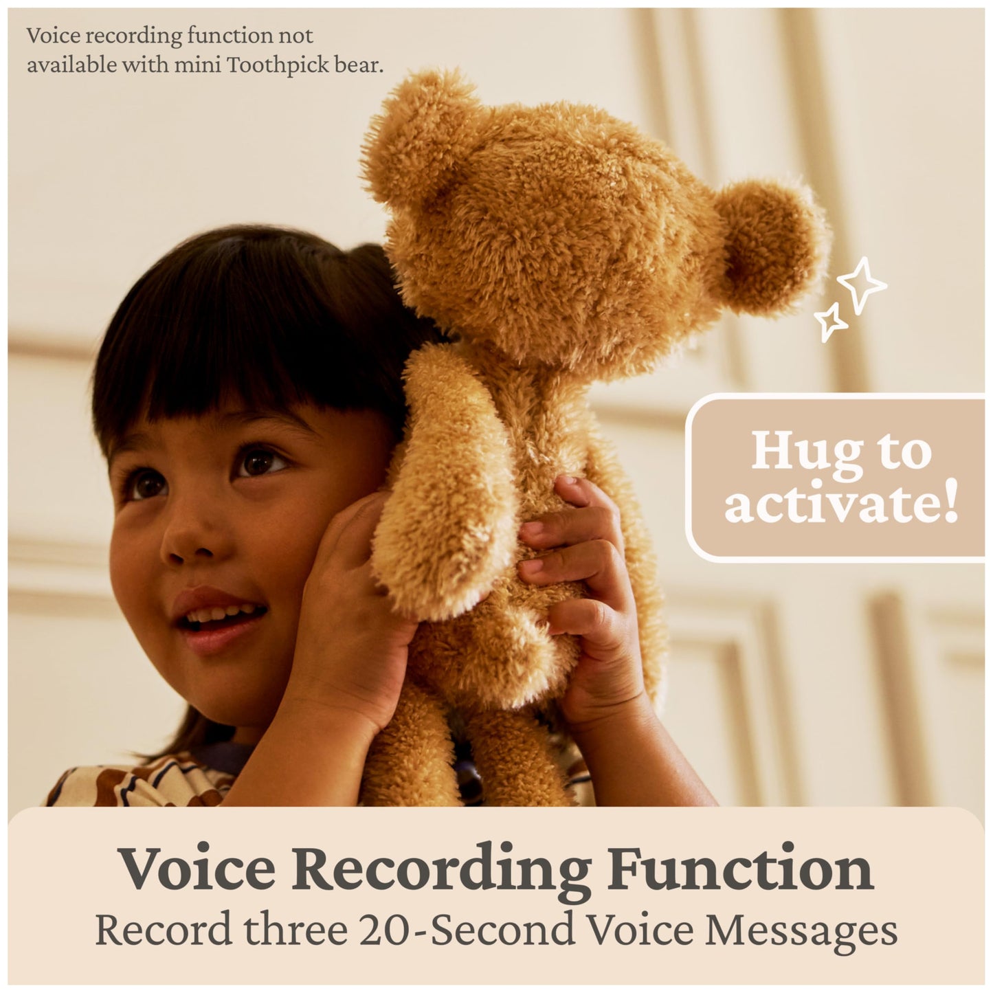 GUND Near or Far Bears, Premium Large & Small Teddy Bears with Voice Recording Capability, Stuffed Animals for Ages 1 and Up, Brown, 16”