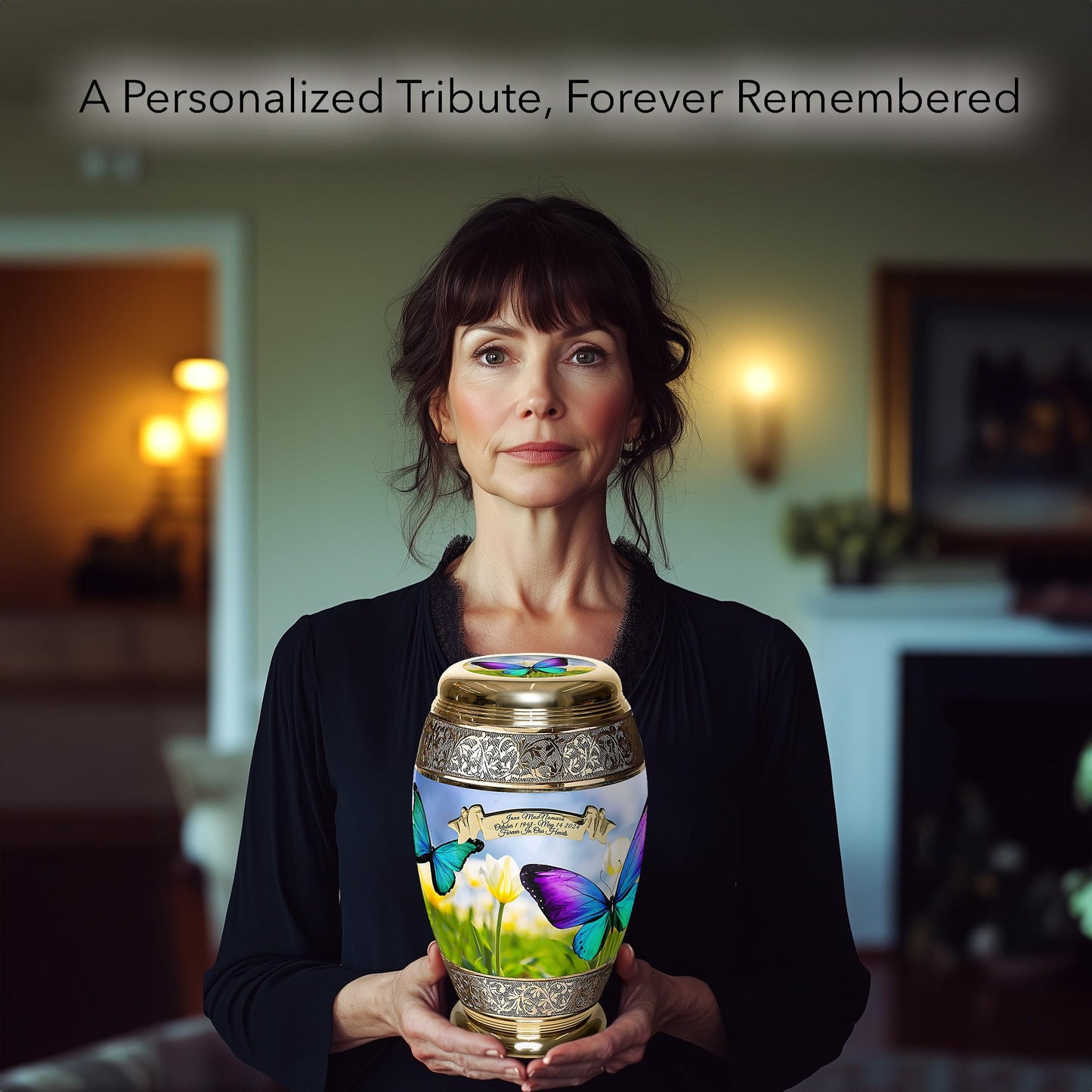 Wild Butterflies Cremation Urn for Ashes for Women - Beautifully Handcrafted & Personalized Cremation Urns for Human Ashes Adult Female, Mom, Sister or Daughter