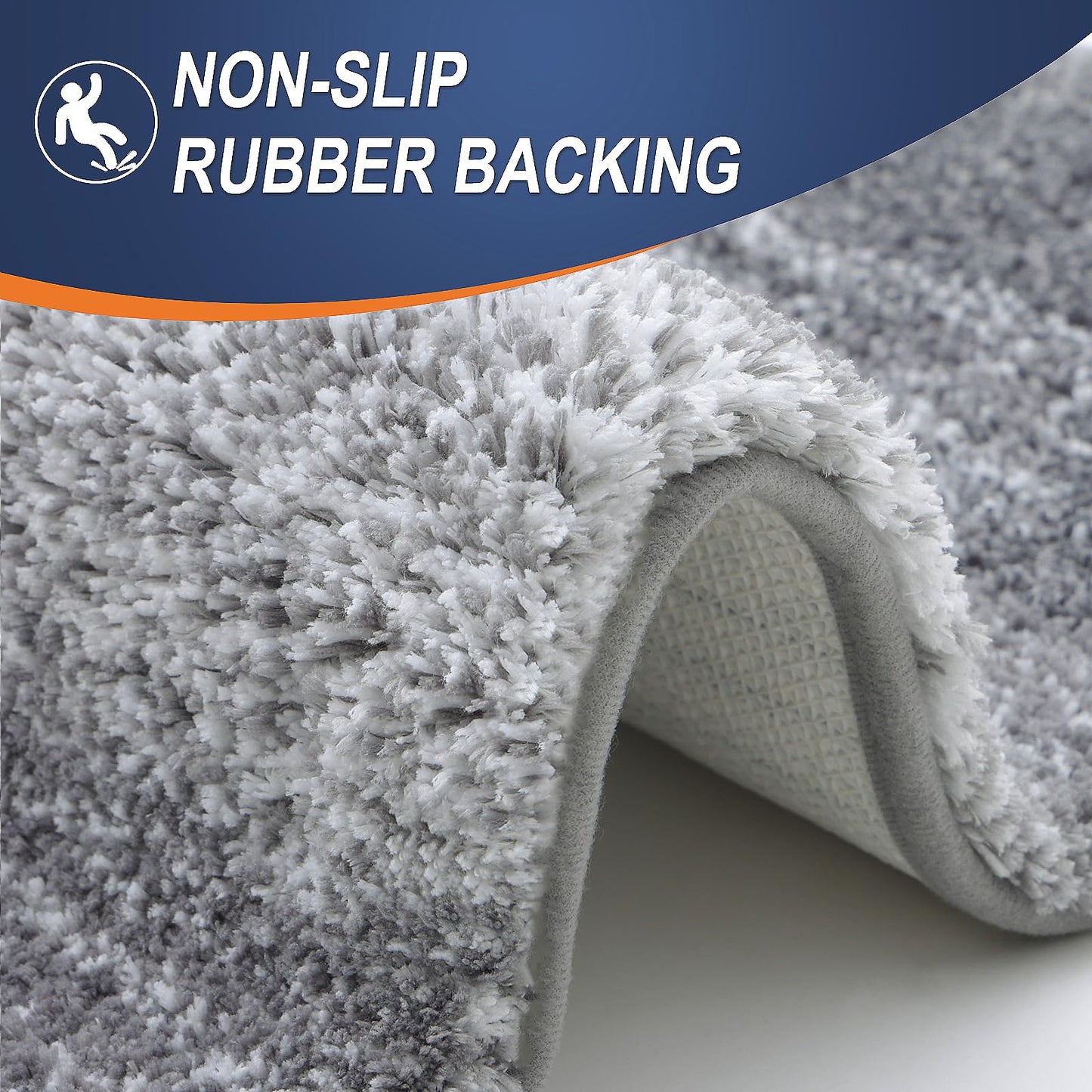 OLANLY Large Bathroom Rugs Mat 40x32, Extra Soft Absorbent Microfiber Bath Rugs, Rubber Backing, Quick Dry, Machine Washable Bath Mats for Bathroom Floor, Tub and Shower, Home Decor Accessories, Grey