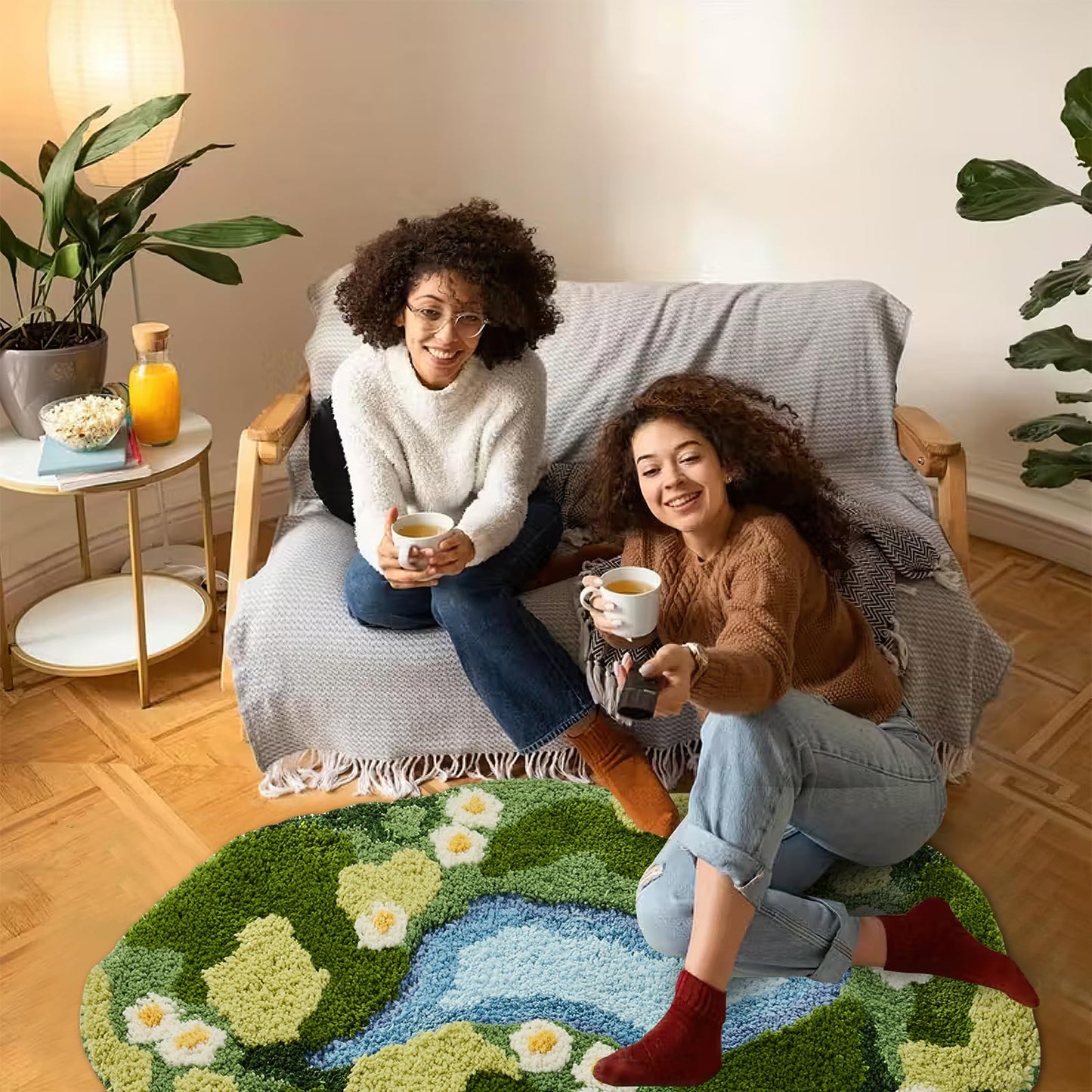 Sisher Moss Bath Mat,Cute Green Bathroom Rug Thick Bathroom Rugs Runner Rug Long Absorbent Non Slip Microfiber Rugs for Shower Floor, Sink, Bedroom, Home Accessories Decor, Moss Green 31"×21"