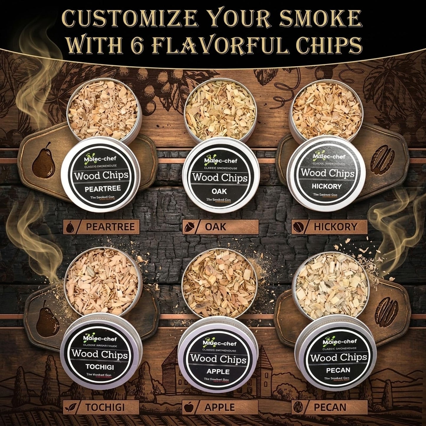 Yodel Whiskey Smoker Kit with Torch – Old Fashioned Cocktail Smoker Set with 6 Wood Chip Flavors, 2 Whiskey Glasses & 2 Ice Ball Molds – Gifts for Men, Dad, Husband & Him