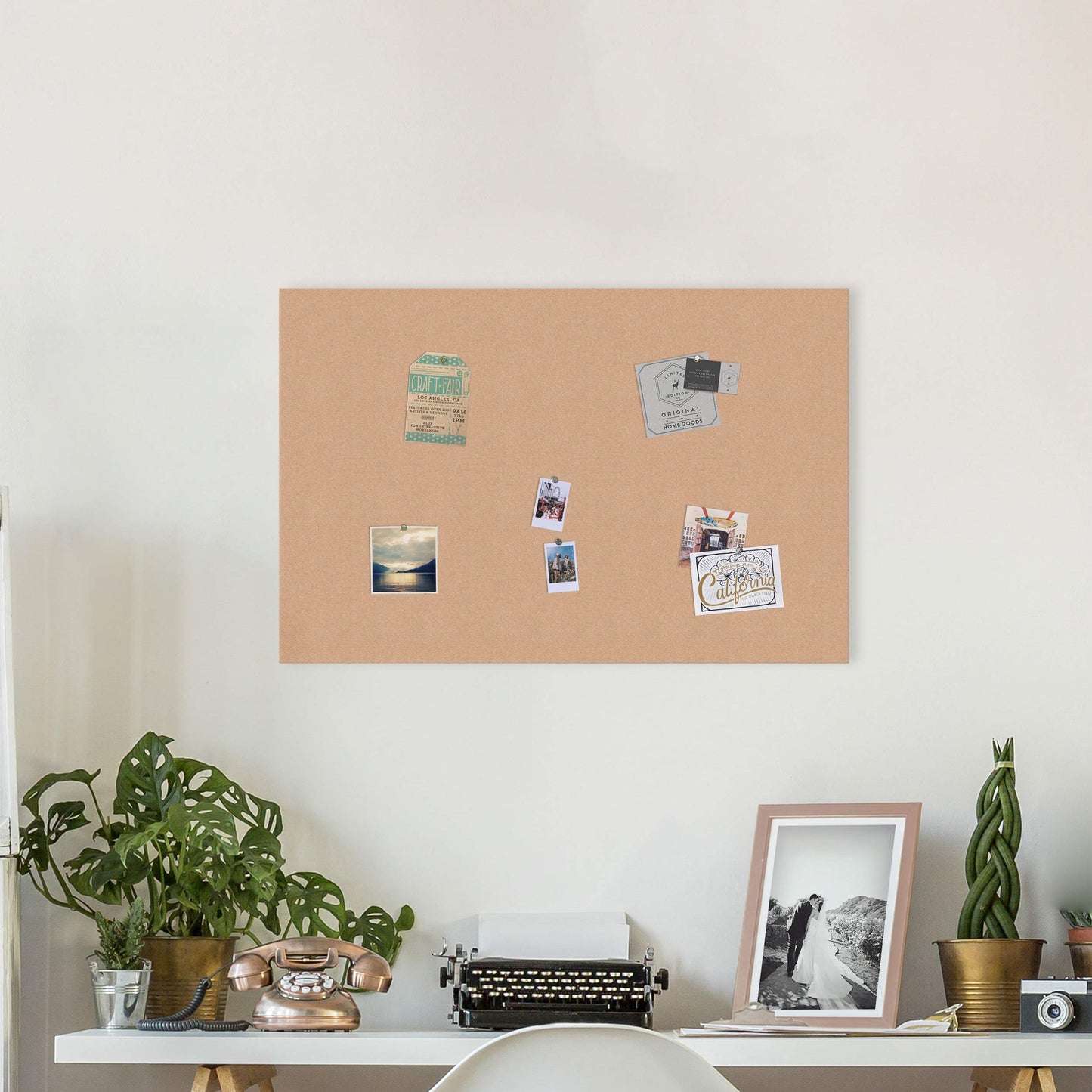 U Brands Cork Canvas Bulletin Board, 36" x 24" Inches, Frameless