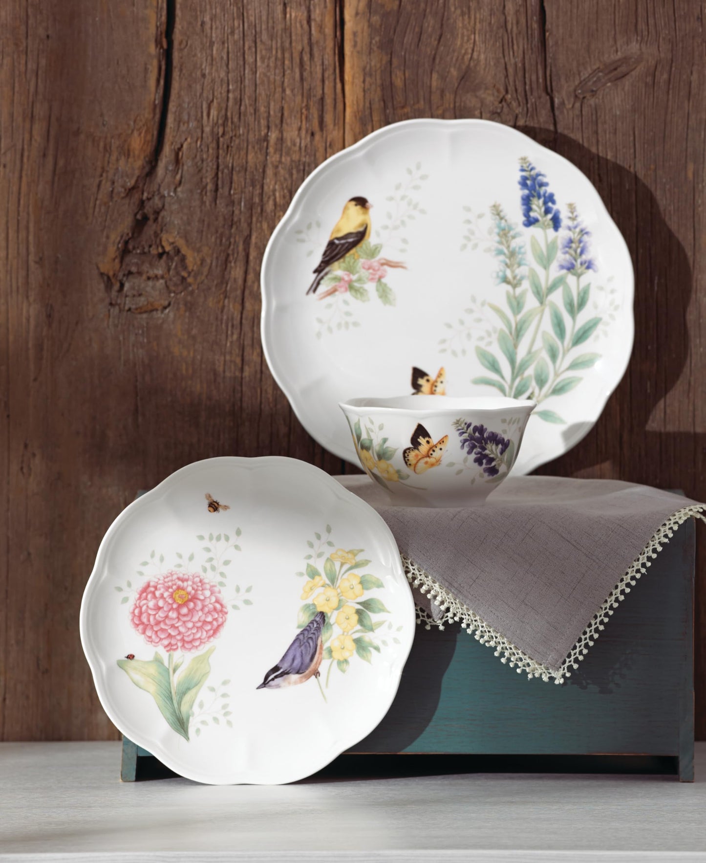 Lenox 883319 Butterfly Meadow Flutter 12Pc Dinnerware Set,Multicolor