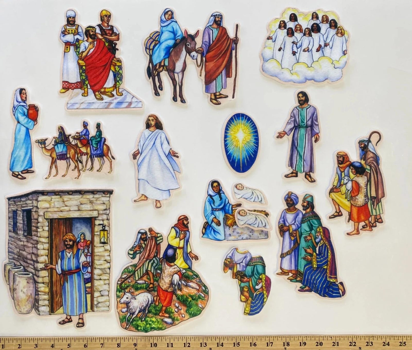 Birth of Jesus Felt Figures for Flannel Board Bible Stories-precut Christmas Nativity Story