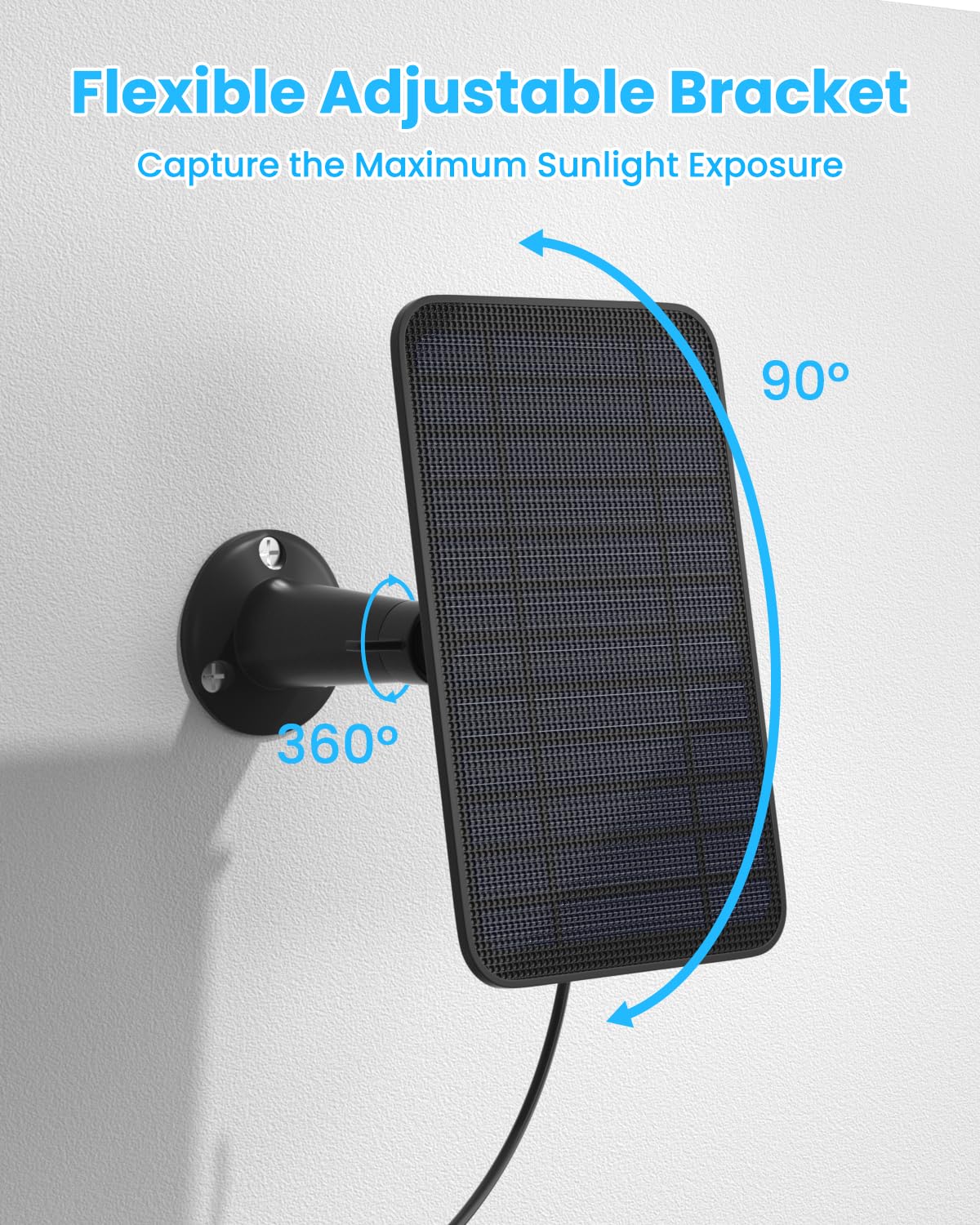 5W Solar Panel Compatible with Blink Outdoor 4(4th Gen)/Blink Outdoor(3rd Gen) XT3 & Blink XT2/XT Camera, Blink Solar Panel Charger with 13.1ft Cable Rubber Plug, IP65 Waterproof, Secure Mount, 3 Pack