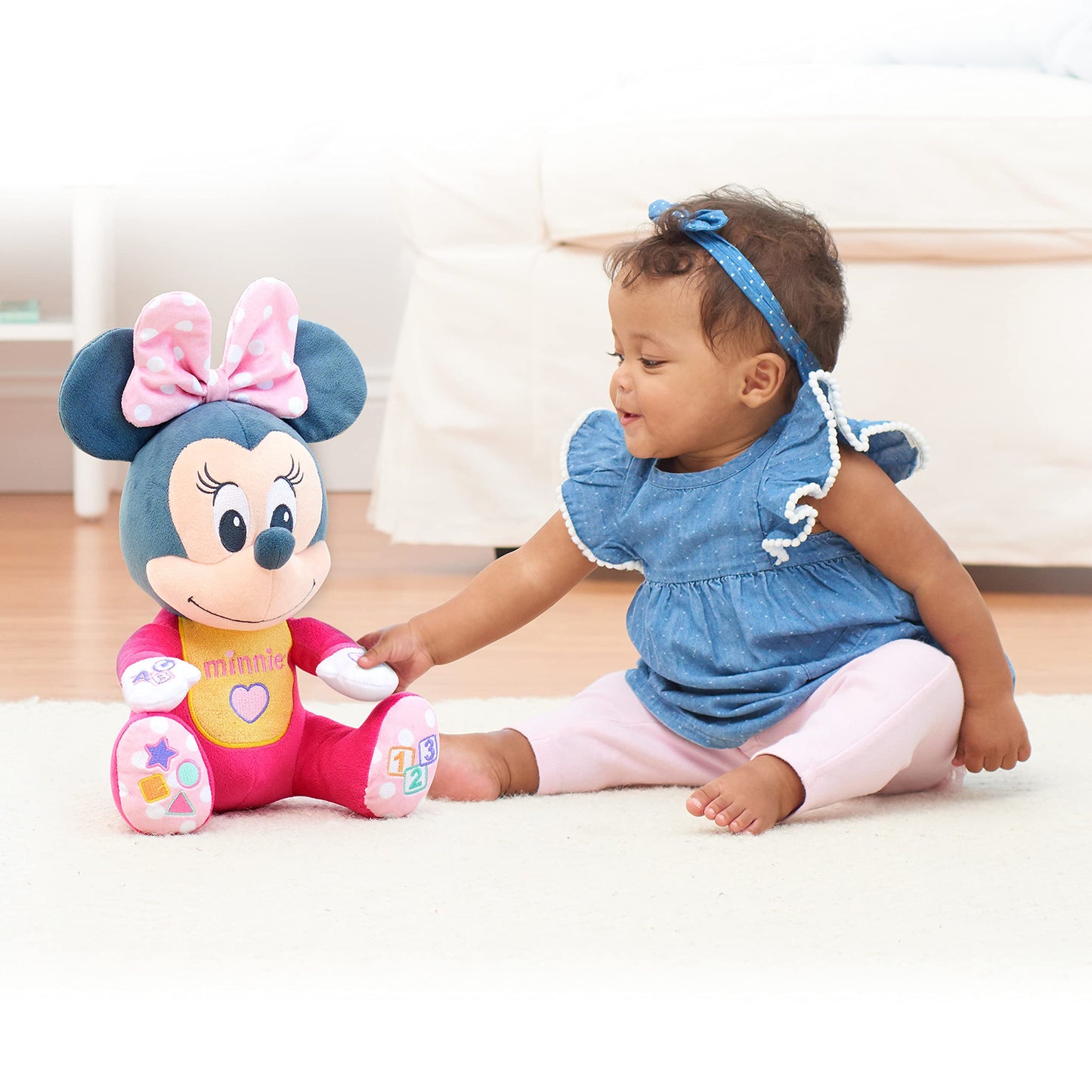Disney Baby Musical Discovery Plush Minnie Mouse, Officially Licensed Kids Toys for Ages 06 Month, Gifts and Presents