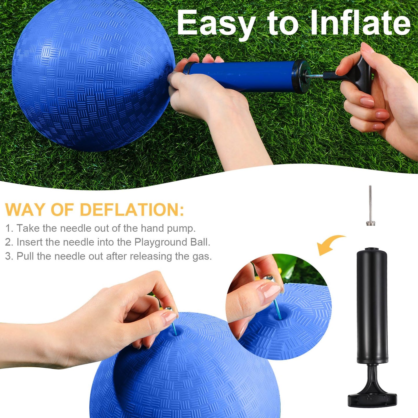 HyDren 18 Pcs Kickball Balls with Pump 8.5 Inch Christmas Operation Dodgeball Set for Kids and Adults Bouncing Kickballs Sport Handball Outdoor Balls Toddlers Official Playground Camps Play Supplies