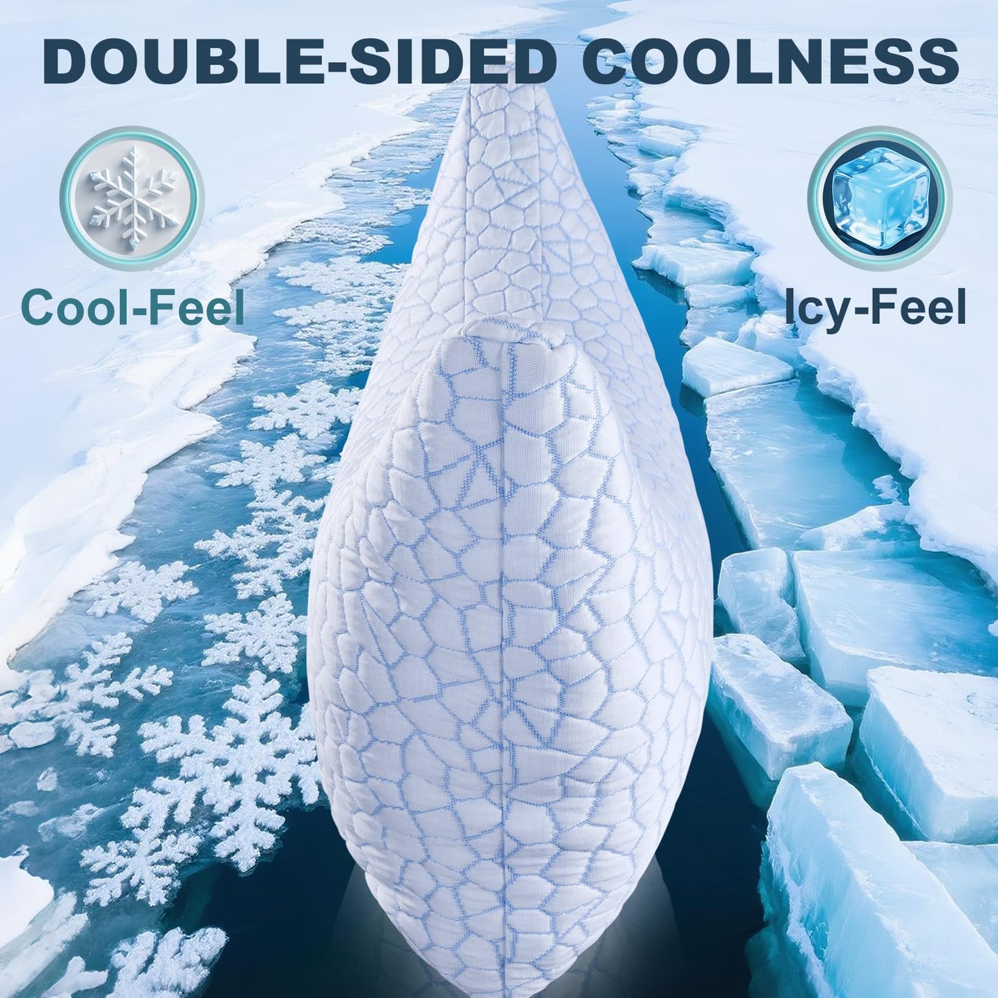 QUTOOL Side Sleeper Pillow for Adults, Adjustable Crescent Pillow with Shredded Memory Foam, Double-Sided Cooling Cover, Curved Bed Pillow for Neck and Shoulder Support, Extra 200g Fill, Queen 1 Pack