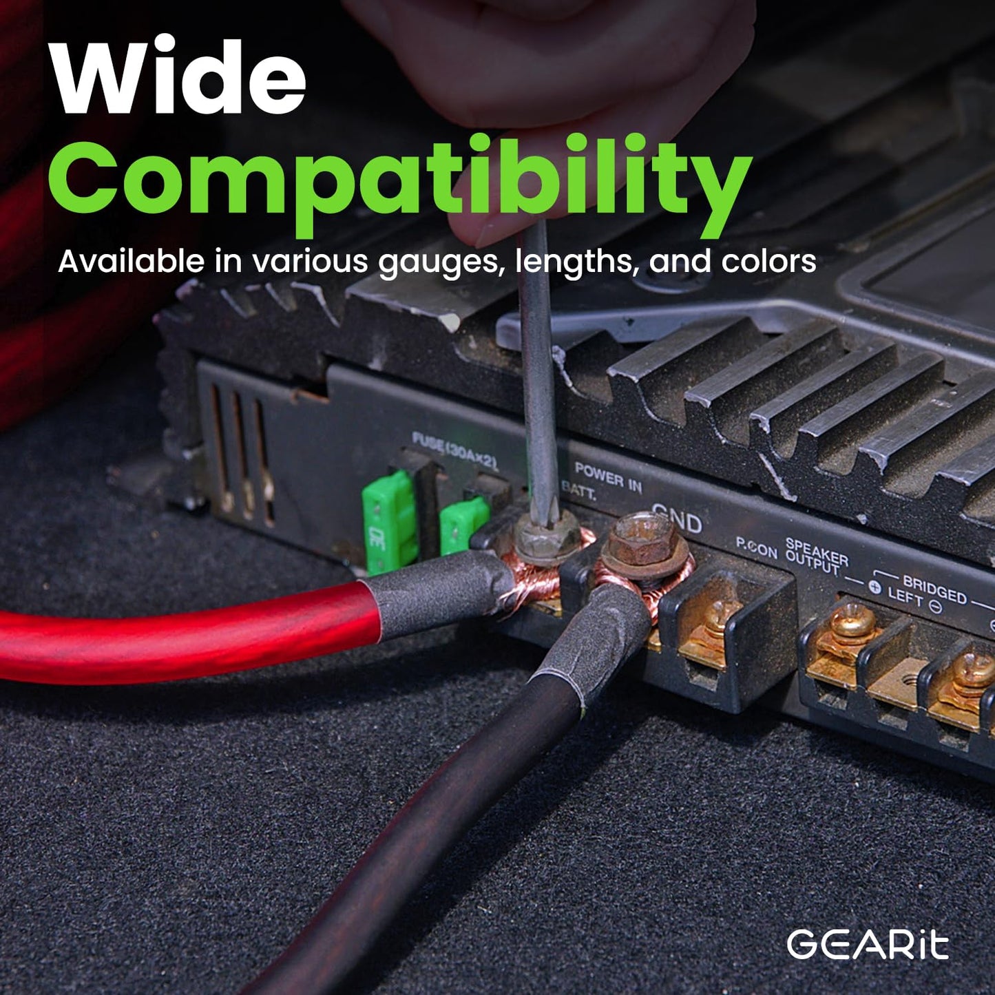 GEARit 0 Gauge Wire, 25 Foot Power Ground Wire - Automotive Battery Cable for Car Audio Amplifier, RV, Trailer CCA Amp Wiring (25 feet Each- Black/Red)