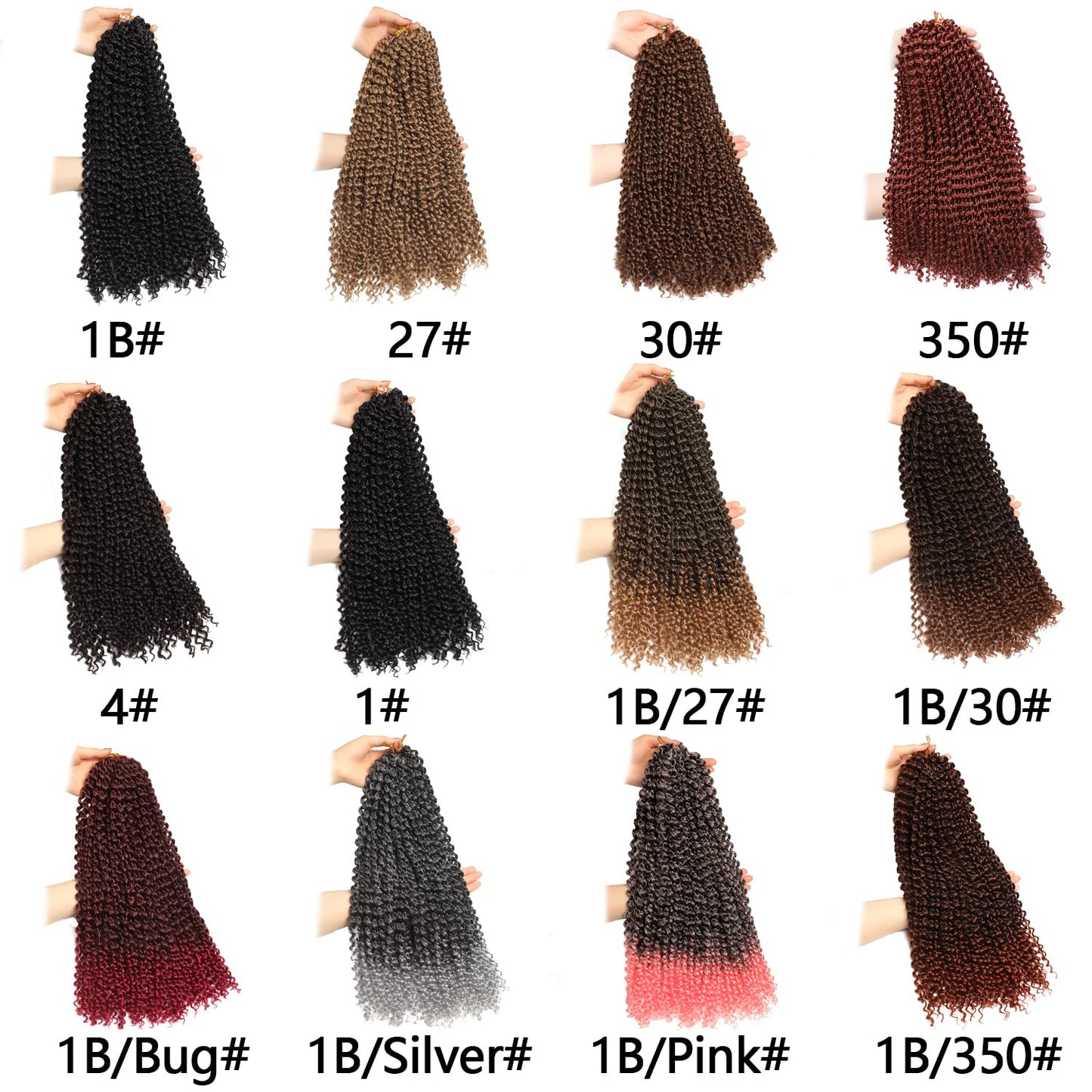 Ubeleco Passion Twist Hair 24 Inch 154 Strands Water Wave Crochet Hair for Black Women 7 Packs Long Bohemian Curly Braiding Hair Spring Twist Crochet Braids Hair Extensions (24inch,1B)