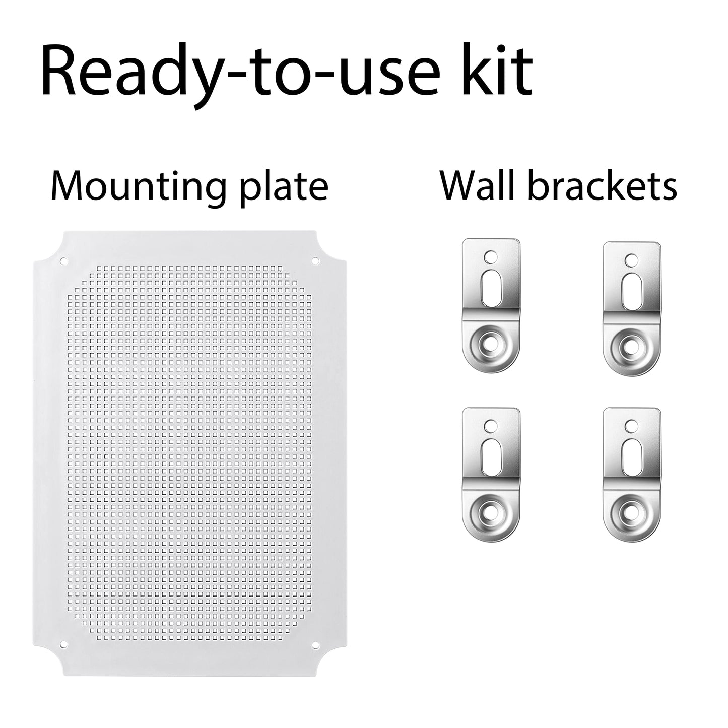 Gratury Junction Box, IP67 Waterproof Plastic Enclosure for Electrical Project, Hinged Grey Cover, Includes Mounting Plate and Wall Bracket 370×270×150mm (14.6"×10.6"×5.9")