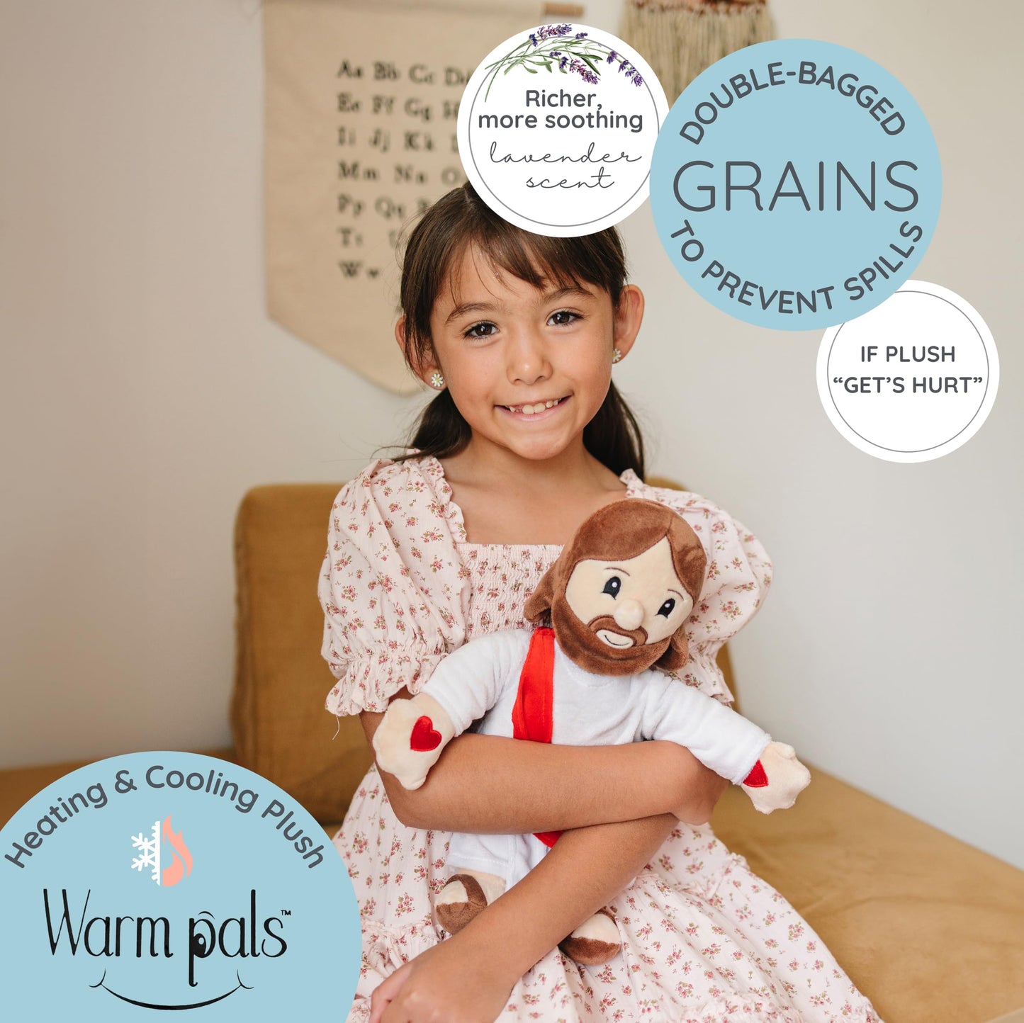 1i4 Group Warm Pals - Jesus - Cozy Lavender Scented Plush Toys - Stuffed Jesus Plush - Coolable Comfort Plushie - Christian Toys