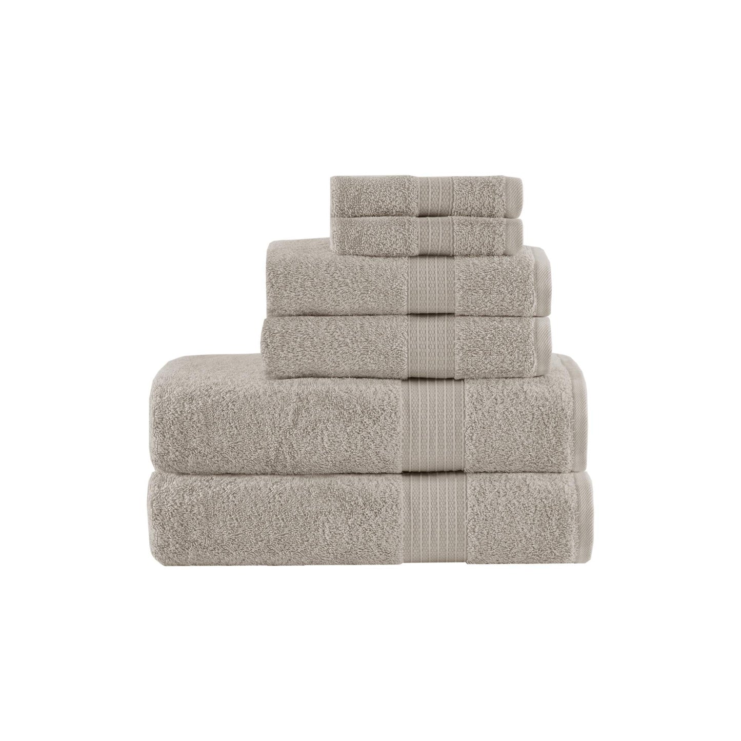 Madison Park Organic 100% Cotton Bathroom Towel Set, Hotel & Spa Quality Highly Absorbent, Quick Dry, Include for Shower, Handwash & Facial Washcloth, Multi-Sizes, Tan