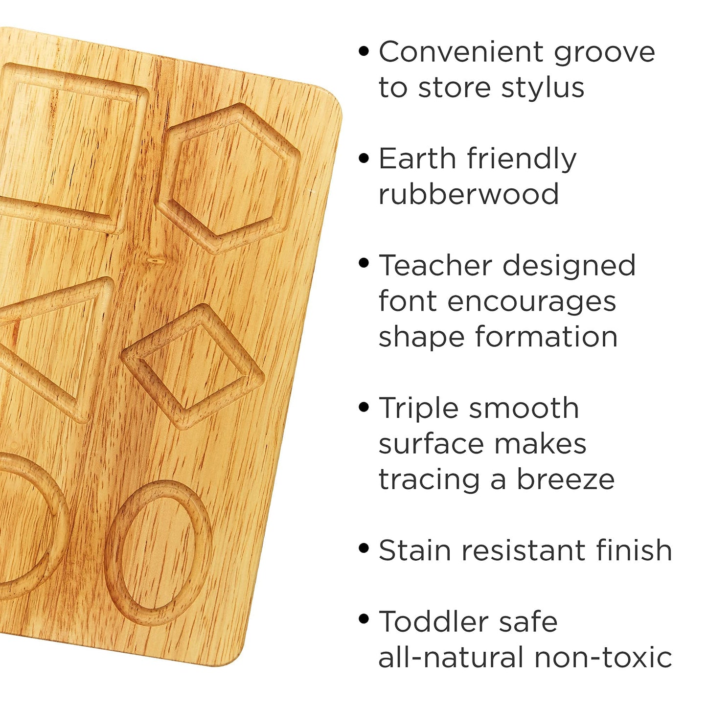 Montessori & Me Wood Number Tracing Board - Montessori Wooden Numbers and Shapes Complements Wooden Letter Tracing Board - Large Wooden Print Numbers for Toddler to Preschool
