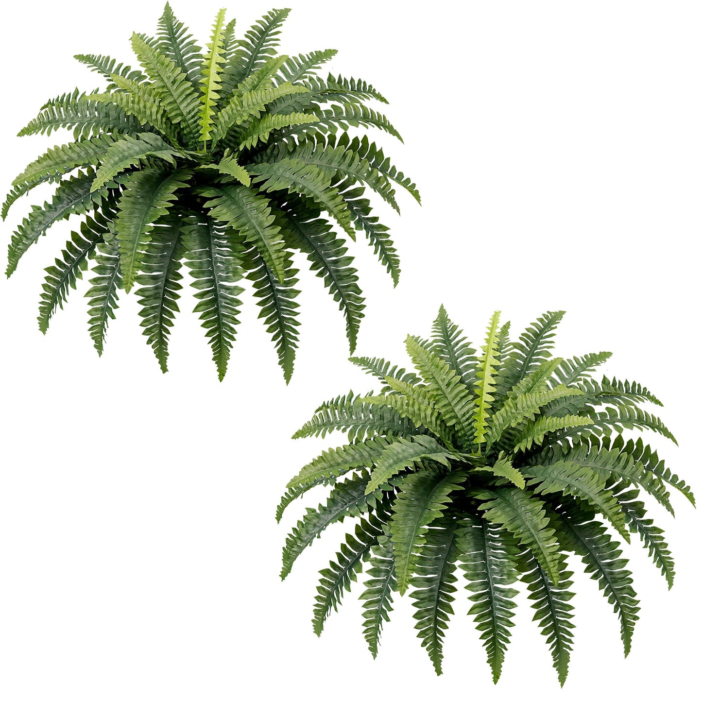Richeerca Fake Ferns, 35IN Realistic Fake Bush Plants, 4 Faux Ferns with 39 Fronds for Outdoors Garden Planter Porch Entrance Home Decor