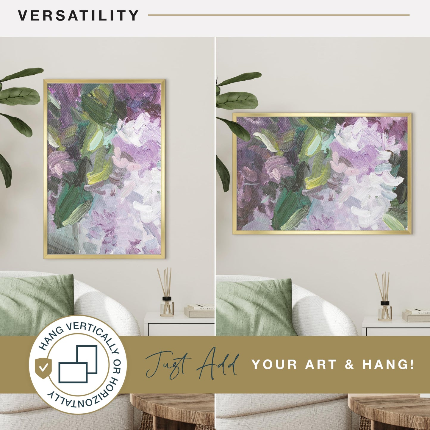 MCS Foundation 20x30 Poster Frame Traditional Brass, Vertical & Horizontal Wall Hanging Large Picture Frame for Photos, Posters & Art Prints (1-Pack)