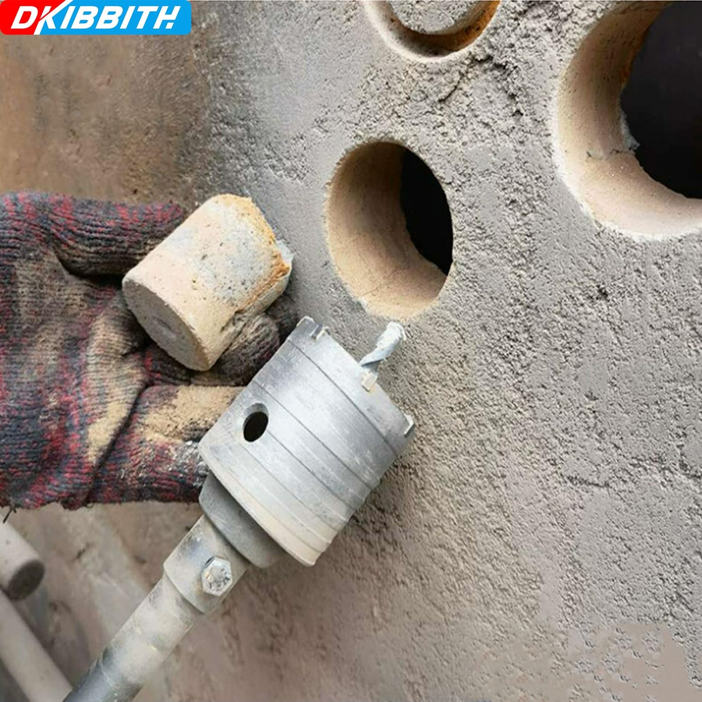 6-5/16" Concrete Hole Saw, 160mm Tungsten Steel Core Bit for Cinder Block, Brick, Rock, Plank Walls for Pipes or mini Split Lines, with SDS Plus Shank and 2 Center Positioning Drill Bits.