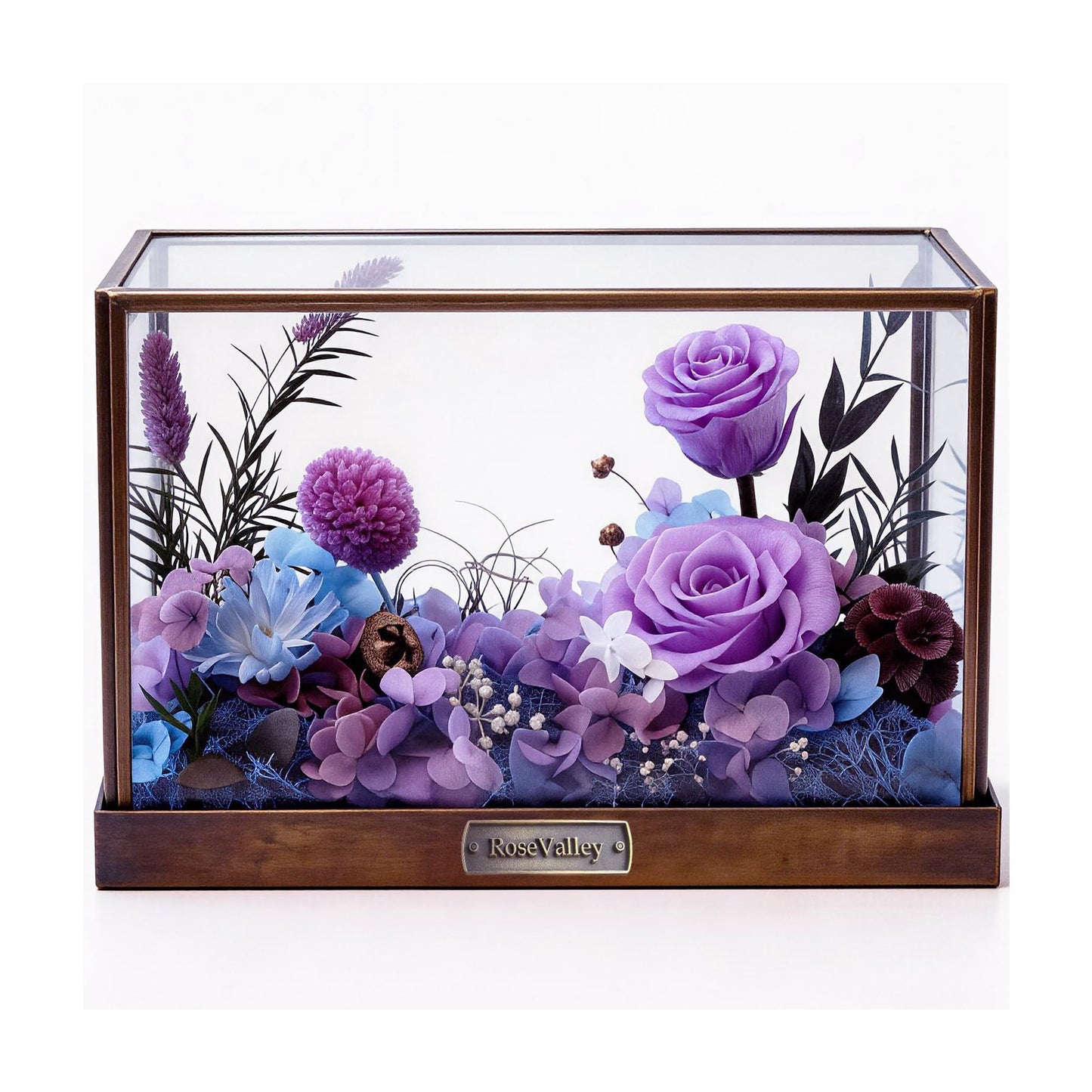 Mothers Day Flowers Roses Gifts for Women,Forever Real Preserved Rose in Glass Dome,Mothers Day Purple Roses Gifts for Her Wife Women Girlfriend Best Friend