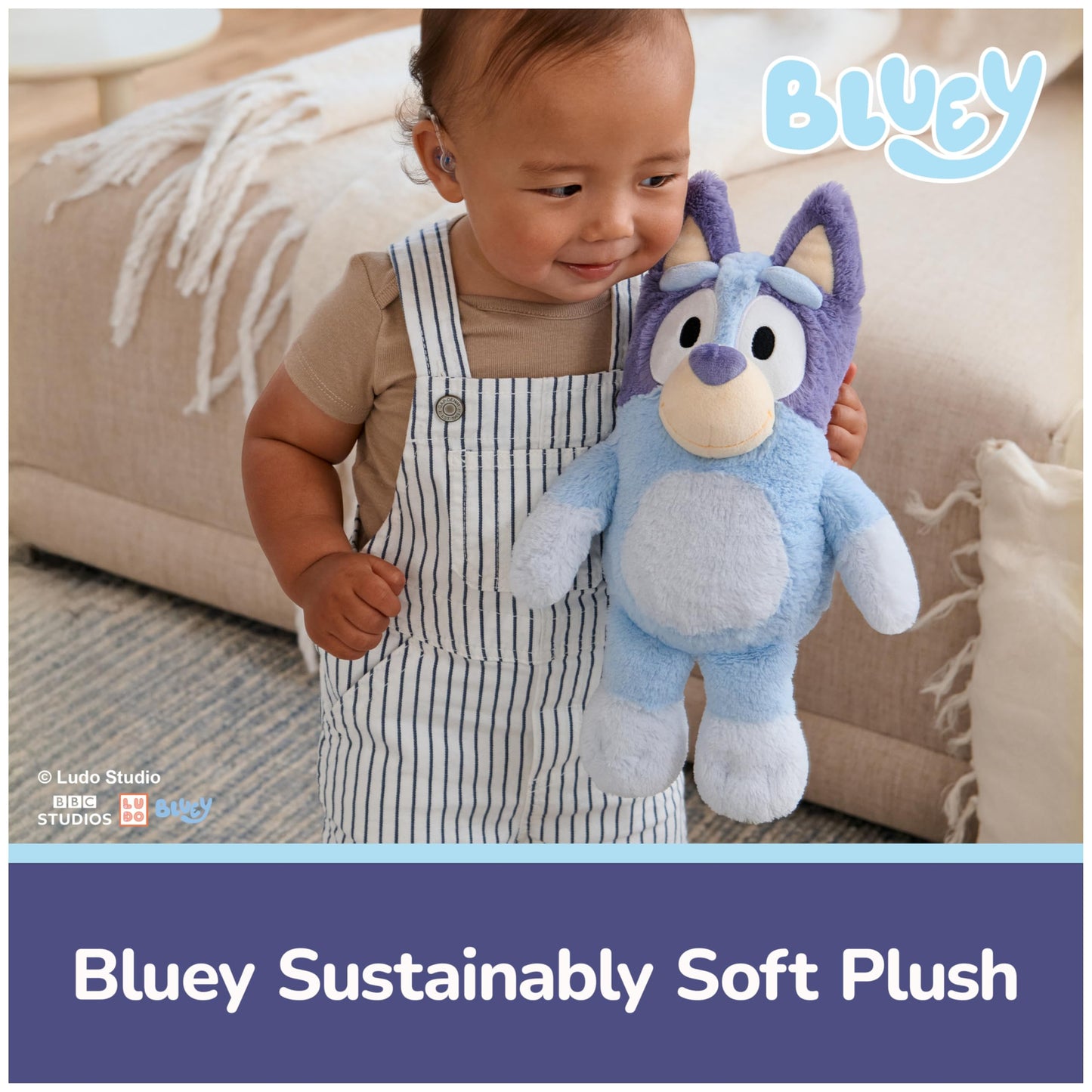 GUND Bluey Sustainably Soft Plush, Made with Recycled Materials, Stuffed Animals for Kids & Toddlers, Blue, 13”