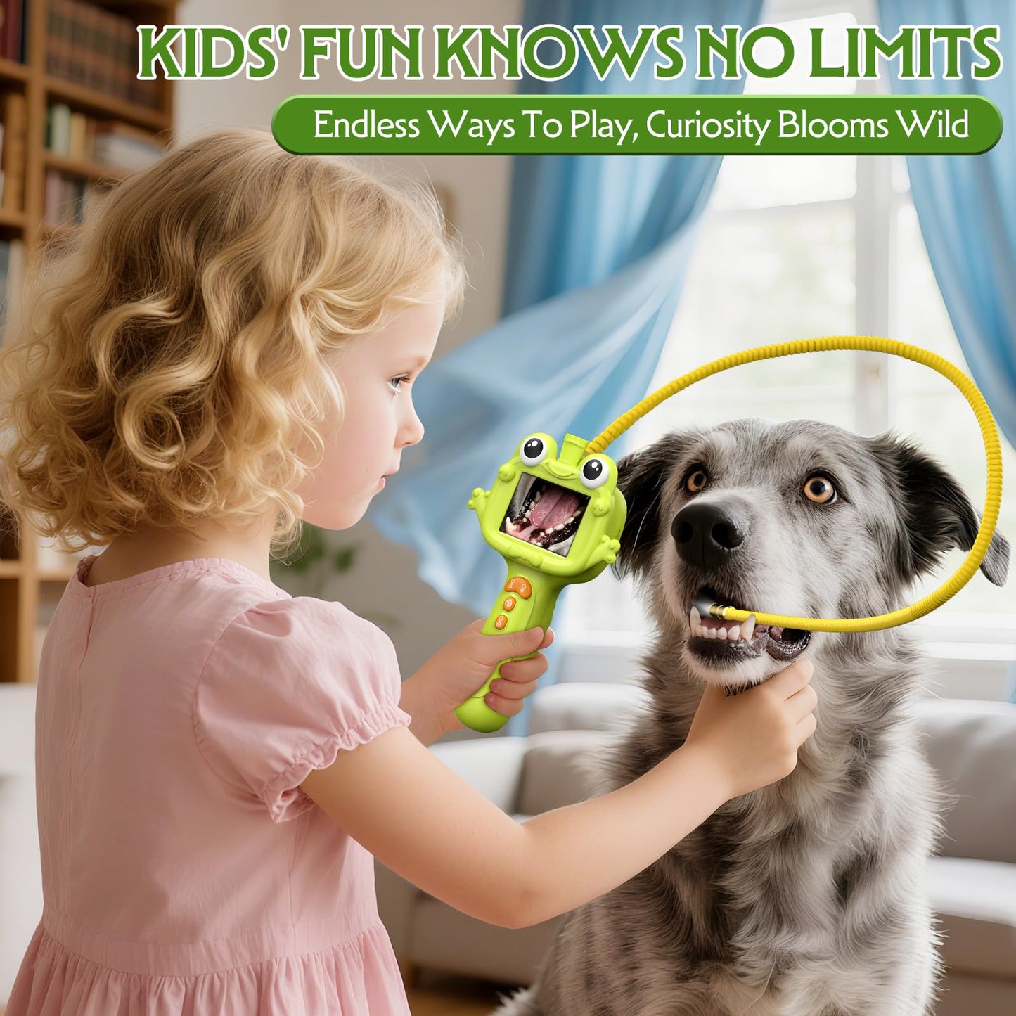 OUTACT Kids Endoscope, 2.4 IPS Borescope Snake Camera with Light,IP67 Waterproof Lens,Nature Exploration Educational STEM Toys for Boys & Girls,Christmas Birthday Gift for 3＋