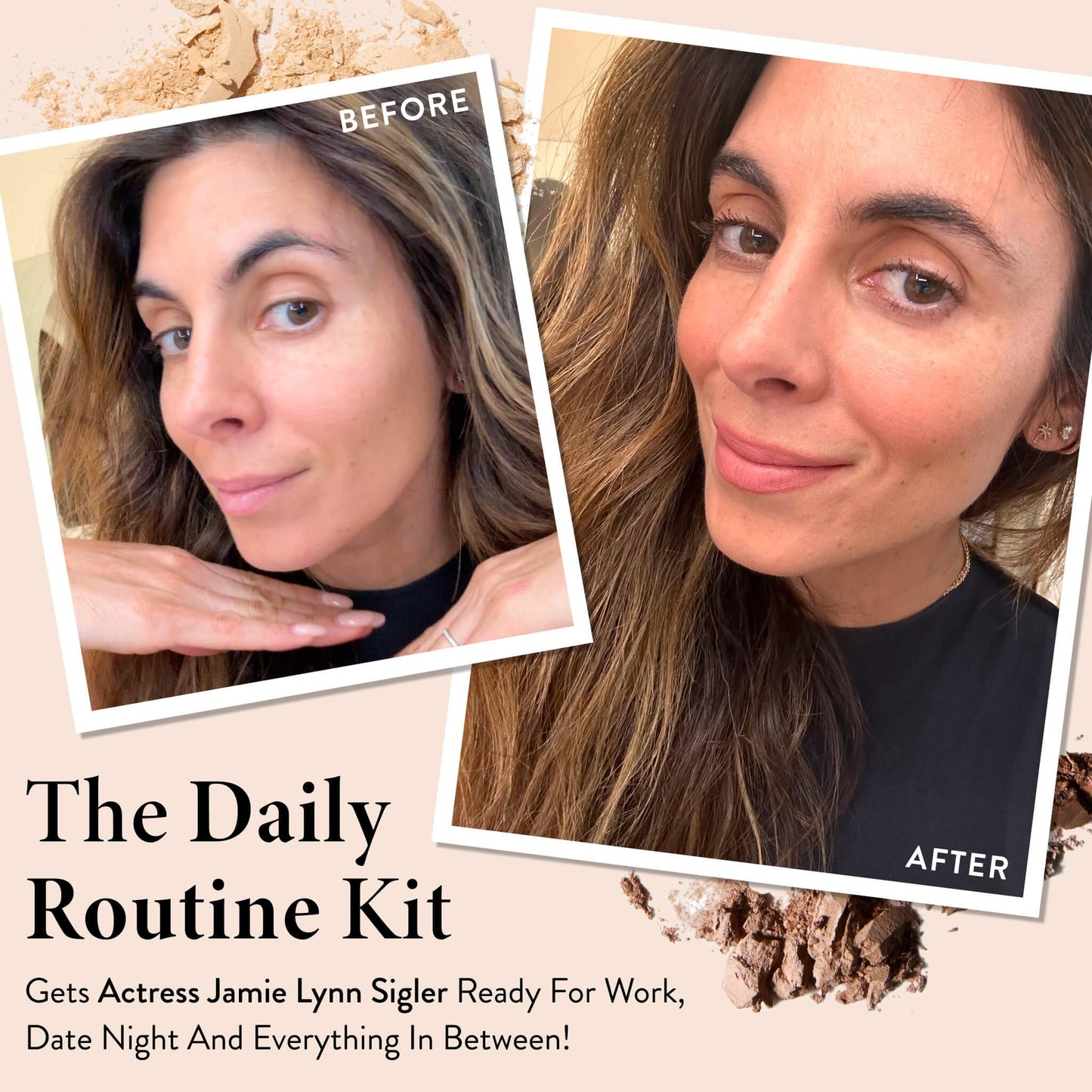 LAURA GELLER NEW YORK Daily Routine Kit (4 PC): Baked Balance-N-Brighten Foundation, Deep + Retractable Kabuki Brush + Blush-N-Brighten, Tropic Hues + Original Baked Highlighter, French Vanilla