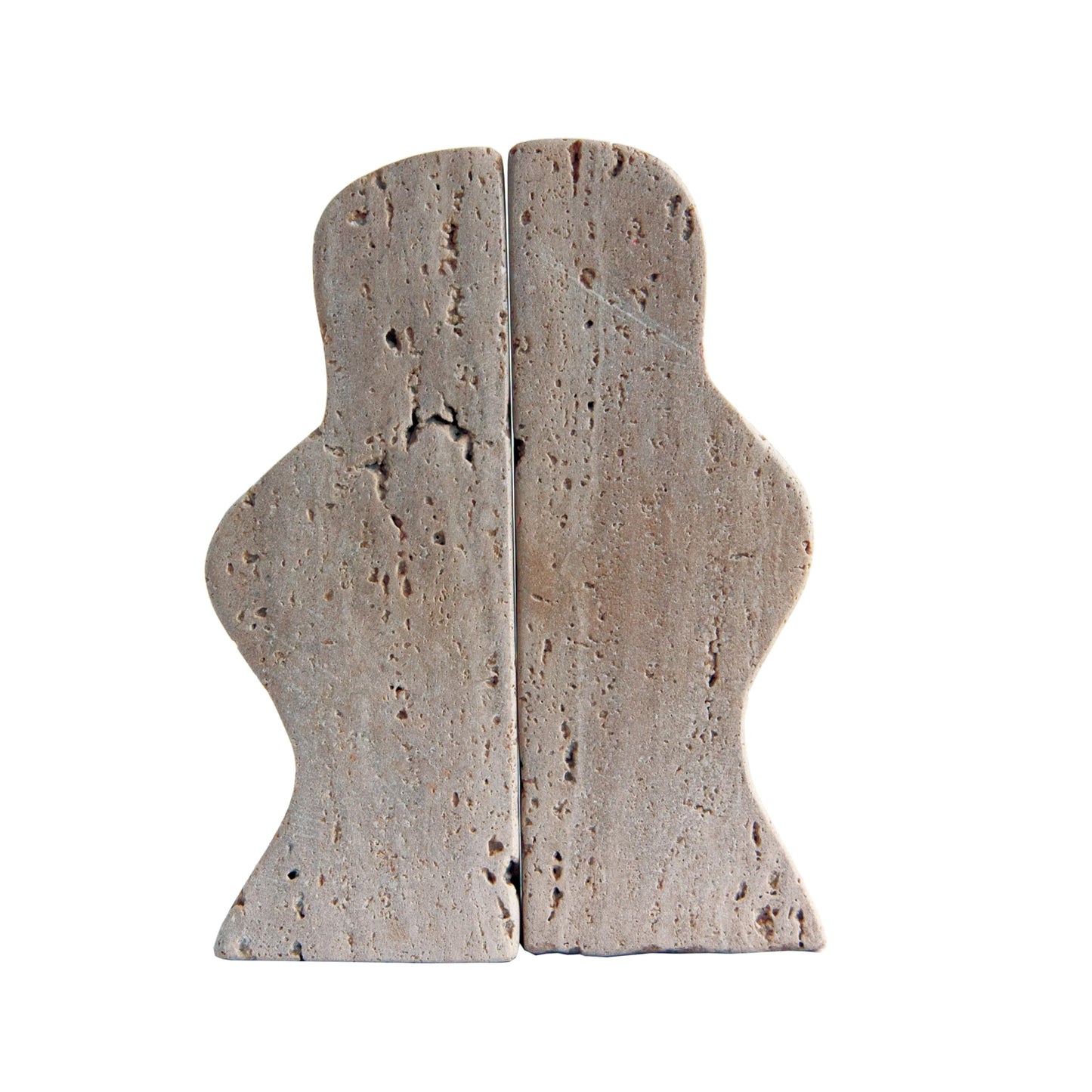 Creative Co-Op Decorative Travertine Wave Bookends, Natural, Set of 2