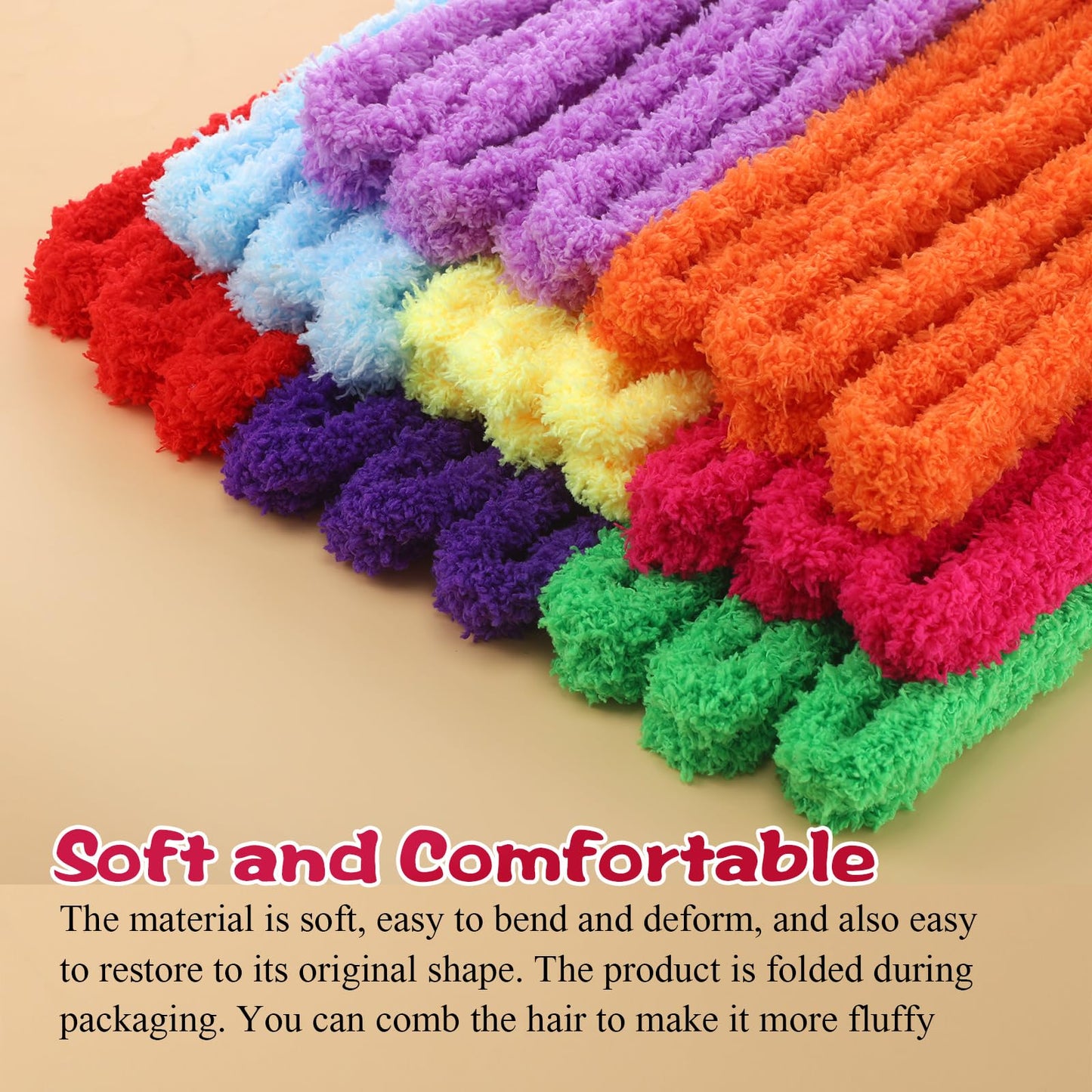 Sonwyoung 24 Pcs 39.37 Inches Jumbo Pipe Cleaners Bulk Coral Fleece Fur Thick Pipe Cleaners Chenille Stems Craft Supplies Valentine's Day Easter Gifts DIY Projects(Classic Color)