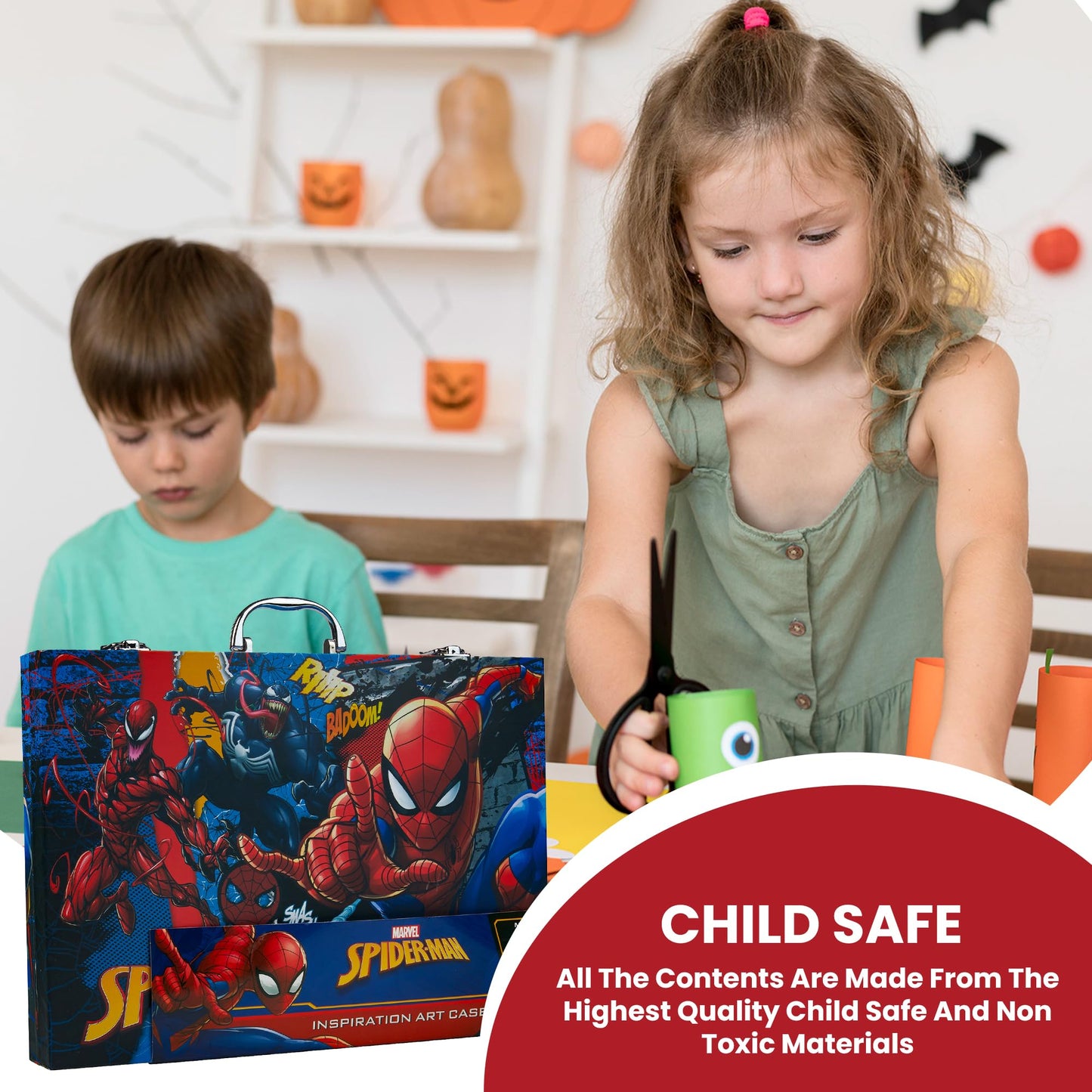 Marvel Avengers Art Set for Kids Colouring Pens Colouring Pencils Crayons 130+ Pieces Spiderman Art Supplies Boys Gifts (Multi Spiderman)