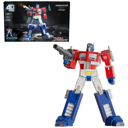 4D Build, Transformers Optimus Prime 3D Model Kit with LED Lights, Transformers Collectibles & Desk Décor, Adult Building Toys, 3D Puzzles for Adults & Teens, 321 Pieces, for Ages 12 & Up