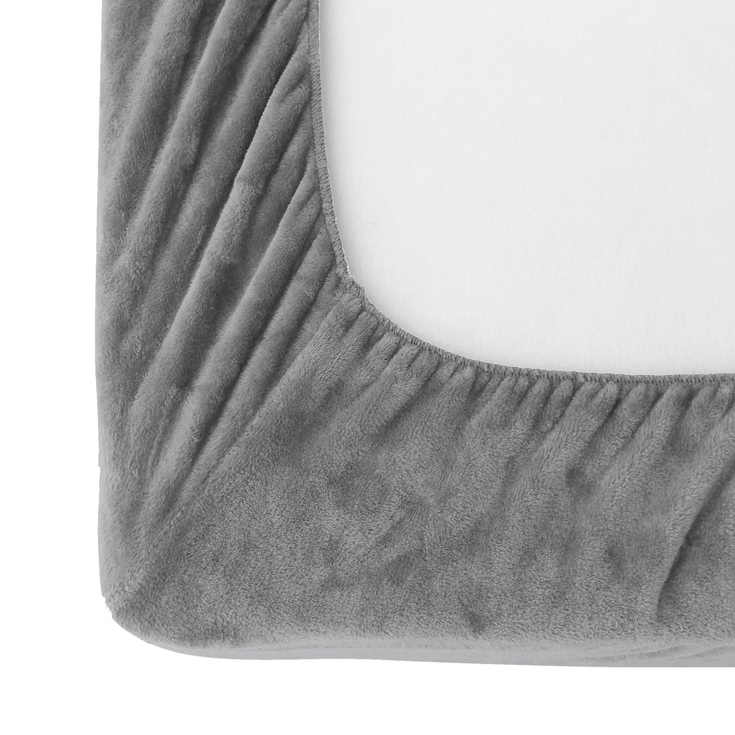Elegant Comfort Luxuriously Soft 4-Piece Velvet Plush Flannel Sheet Set - Premium Quality - Cozy Warm, Anti-Static, Non Pilling Fuzzy Velvet Flannel Fleece Deep Pocket Sheet Set - Cal King, Gray