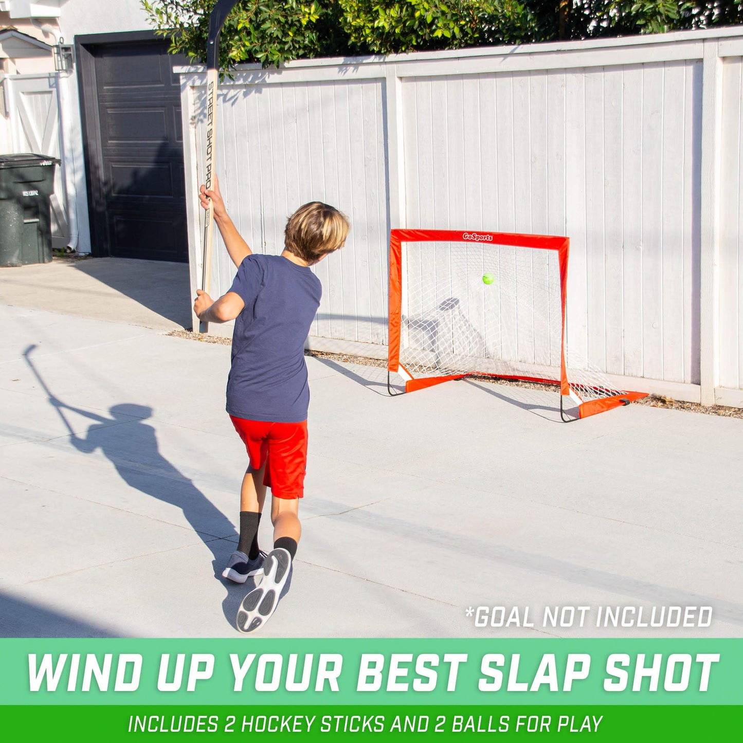 GoSports Street Hockey, Choose Between Street Hockey Goal Set with Sticks, or Street Hockey Sticks (2 Pack)