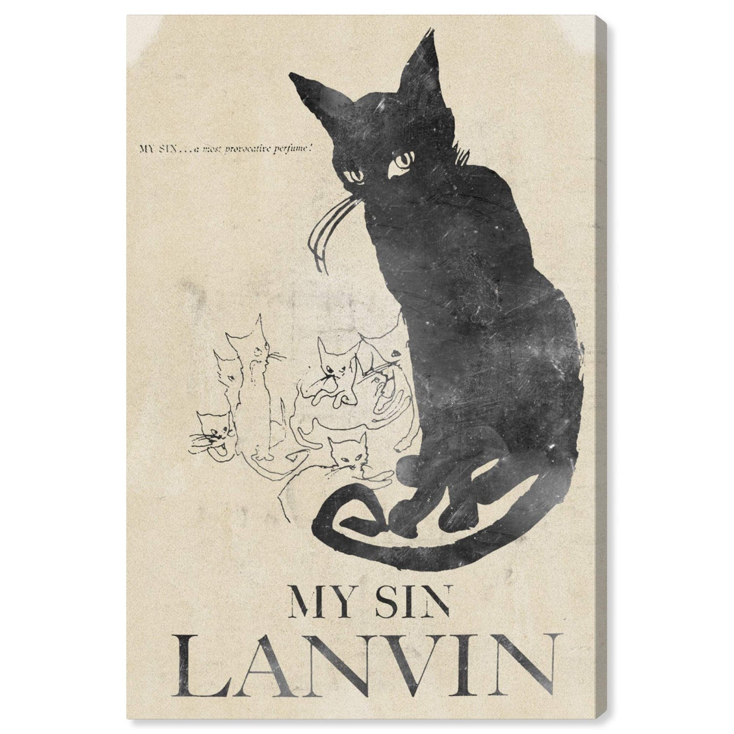 The Oliver Gal Artist Co. Fashion and Glam Wall Art Canvas Prints 'My Sin' Home Décor, 20" x 30", Black, Brown