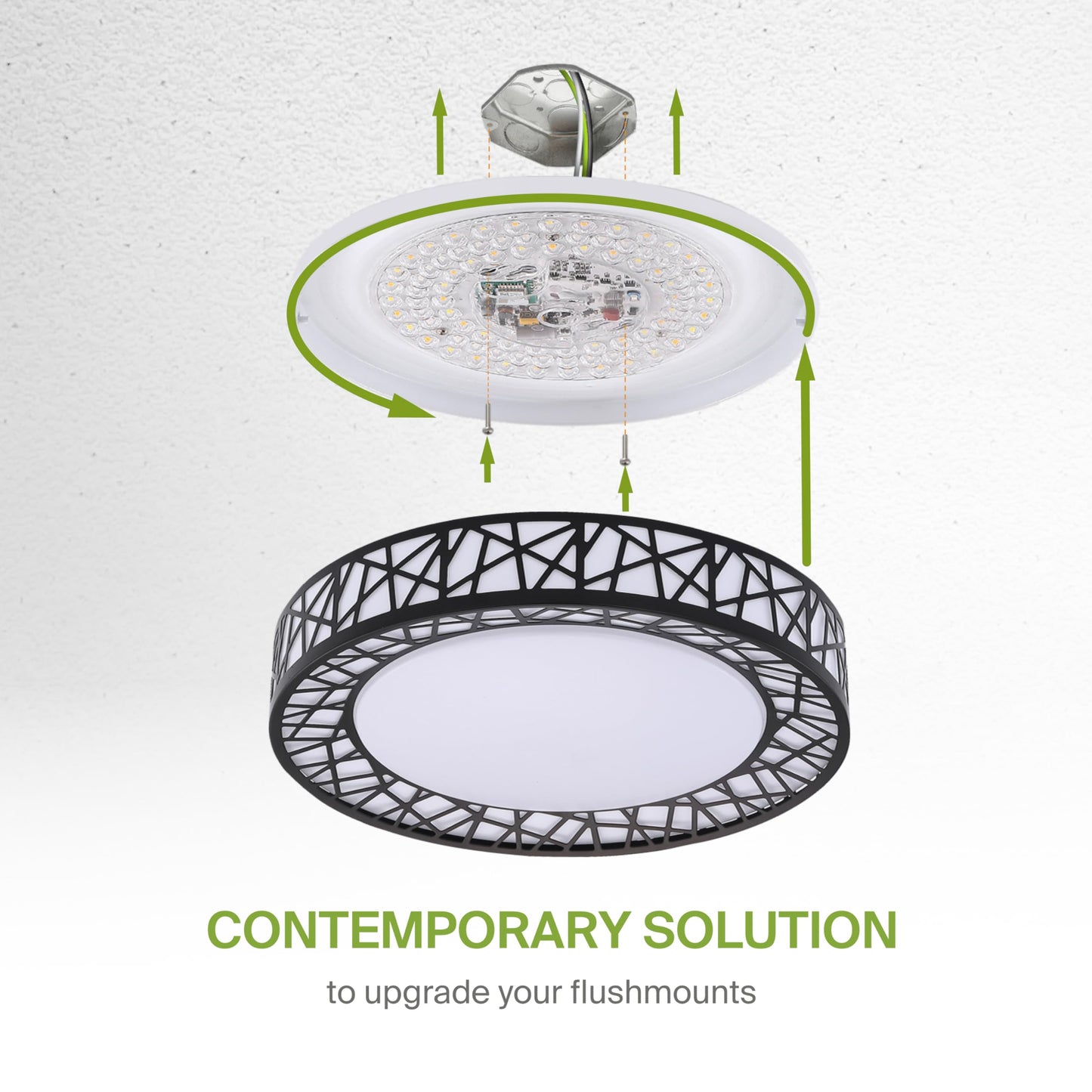 ASD 12 Inch Smart RGBW Flush Mount Ceiling Light with Remote - Matte Black 20W 120V 2700-6500K Dimmable Ceiling Light Fixture, WiFi App Control RGB Lights, Alexa & Google Assistant - ETL