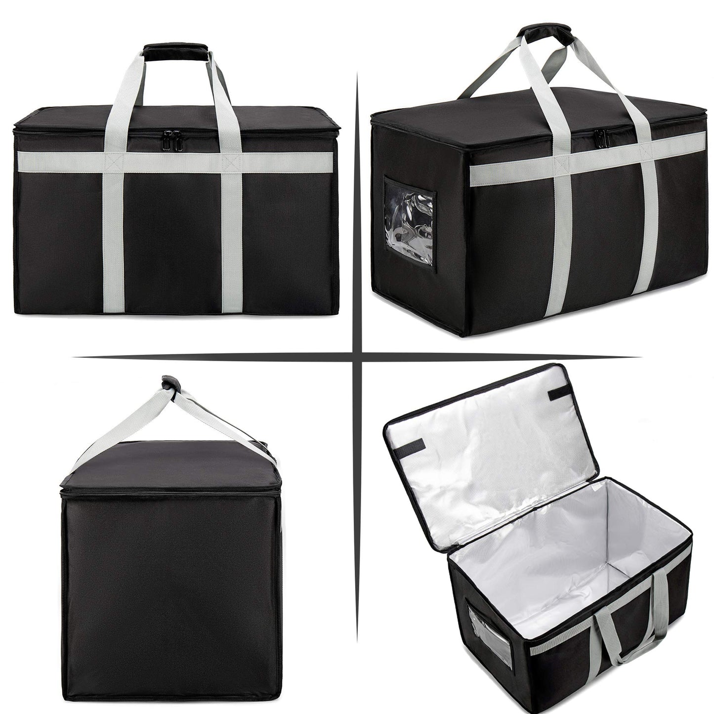 DERABY Insulated Delivery Bag Carrier XXXL 23"x15"x14" Commercial Grade