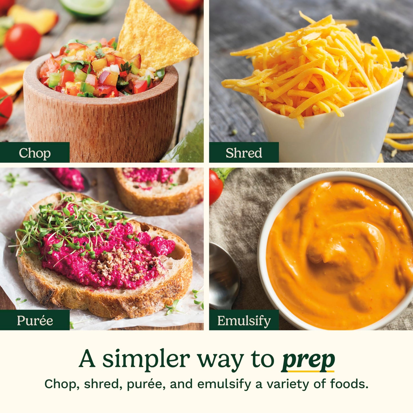Cuisinart 5‑Cup Chop & Shred Food Processor, Compact Food Chopper, Easy‑Store Design, Silver FP-5