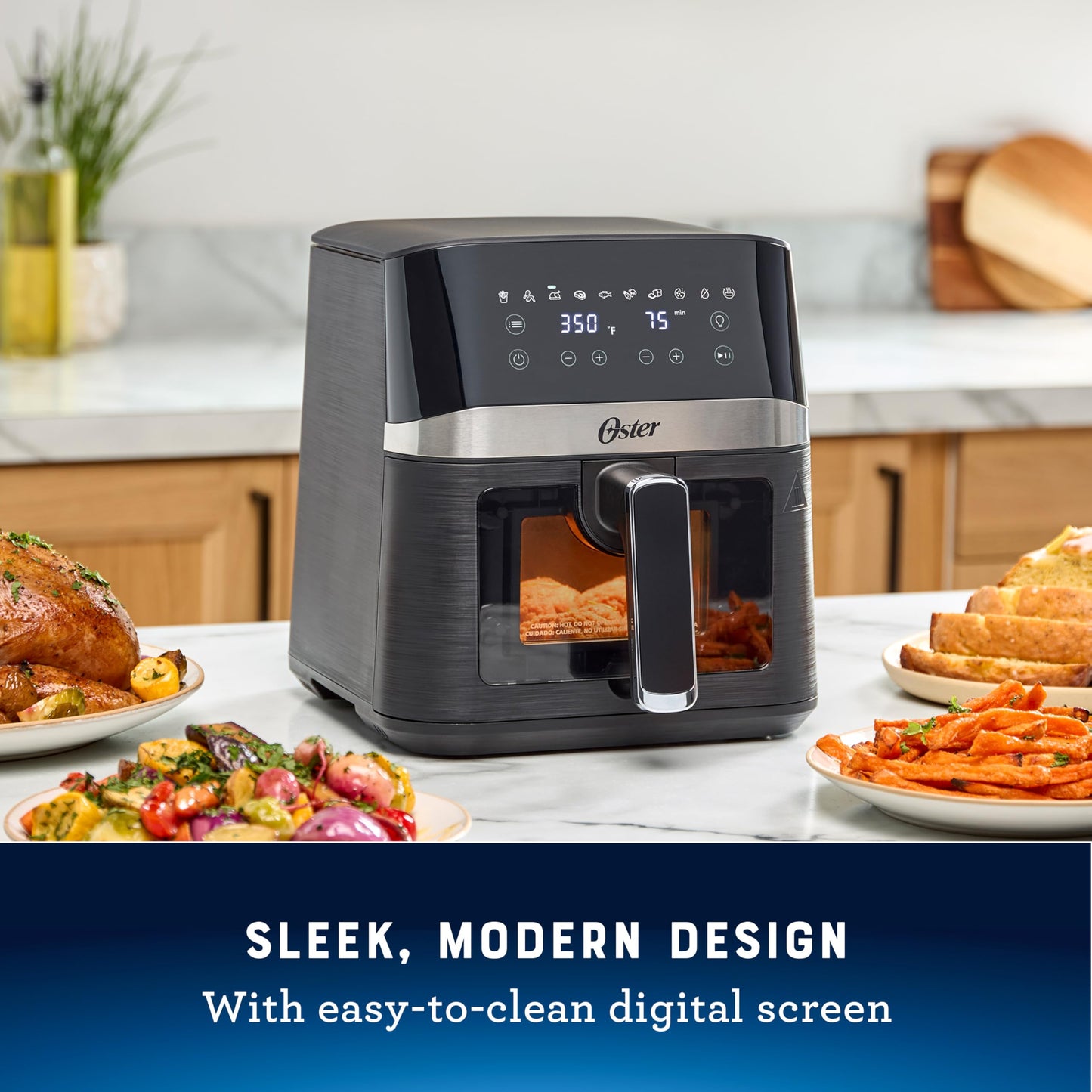 Oster Compact Air Fryer, 4-Quart Digital Airfryer with Window, Easy-to-Use Countertop Air Fryer