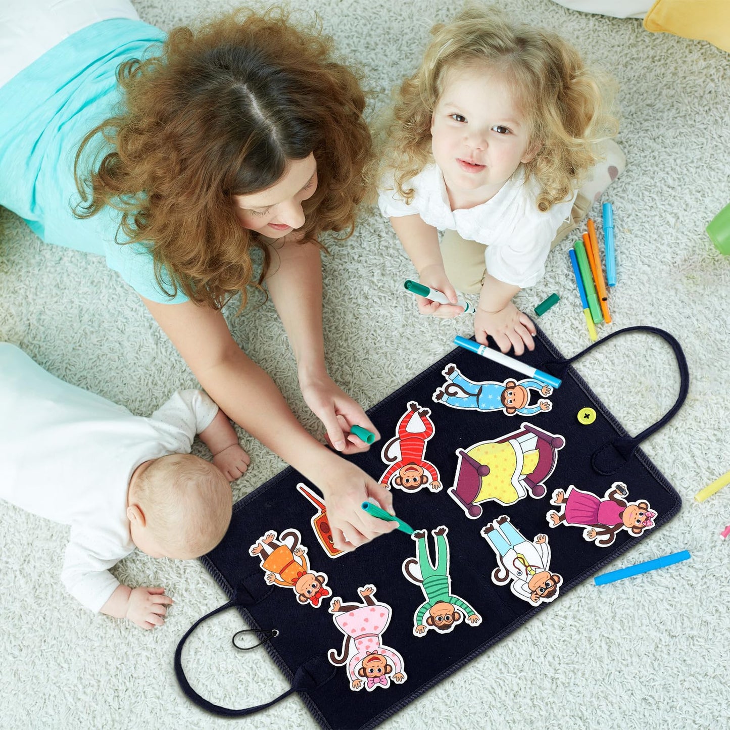 Windkream 12 Set Felt Board Stories Pieces Set Felt Animals Bible Fairy Tales for Preschool Animals Figures Flannel Board Stories for Toddlers Preschool Kindergarten Storytelling(Fairy Tales)